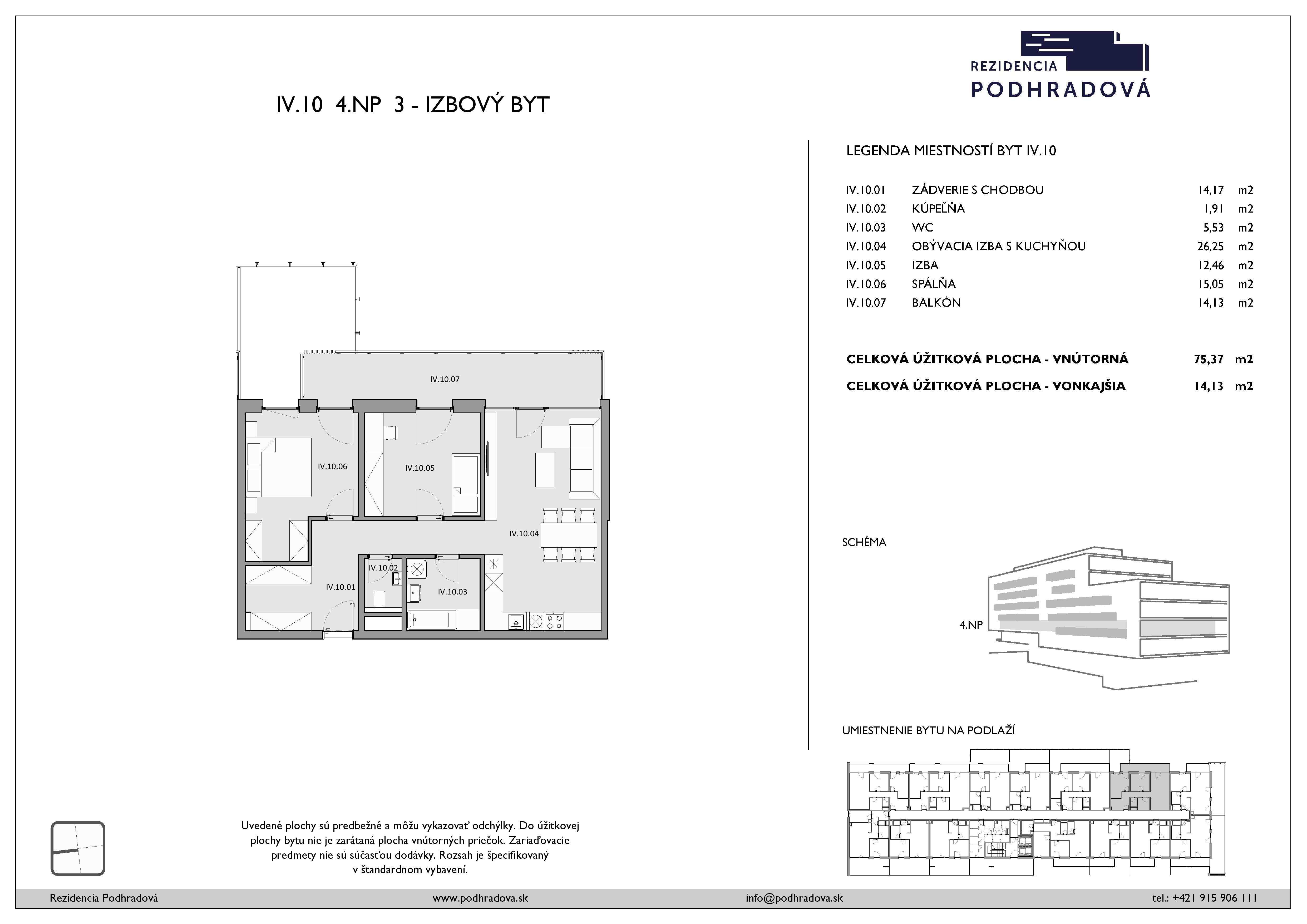 Rezidencia Podhradová - 410 - Pôdorys