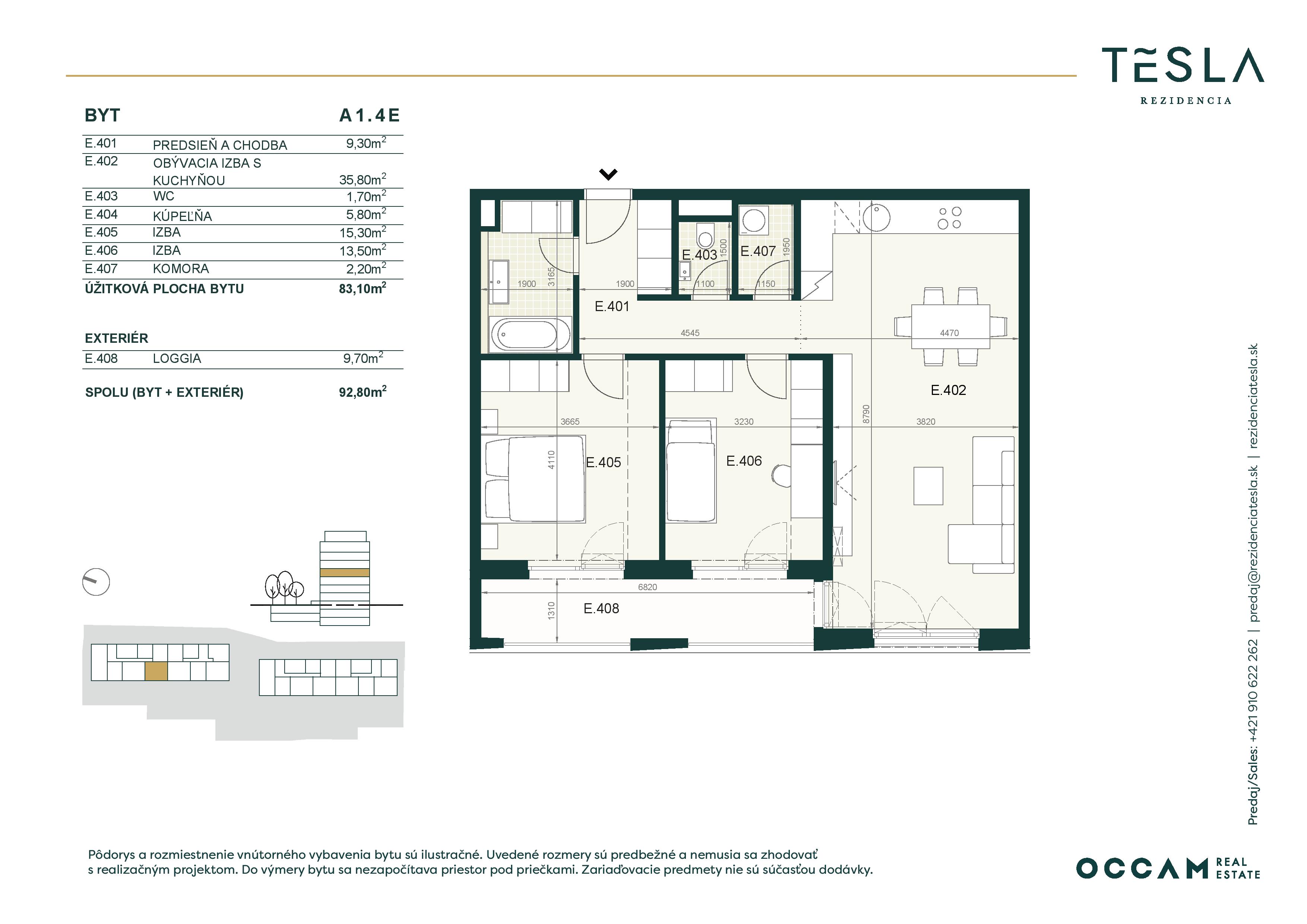 Tesla Rezidencia - A1.4.E - Pôdorys