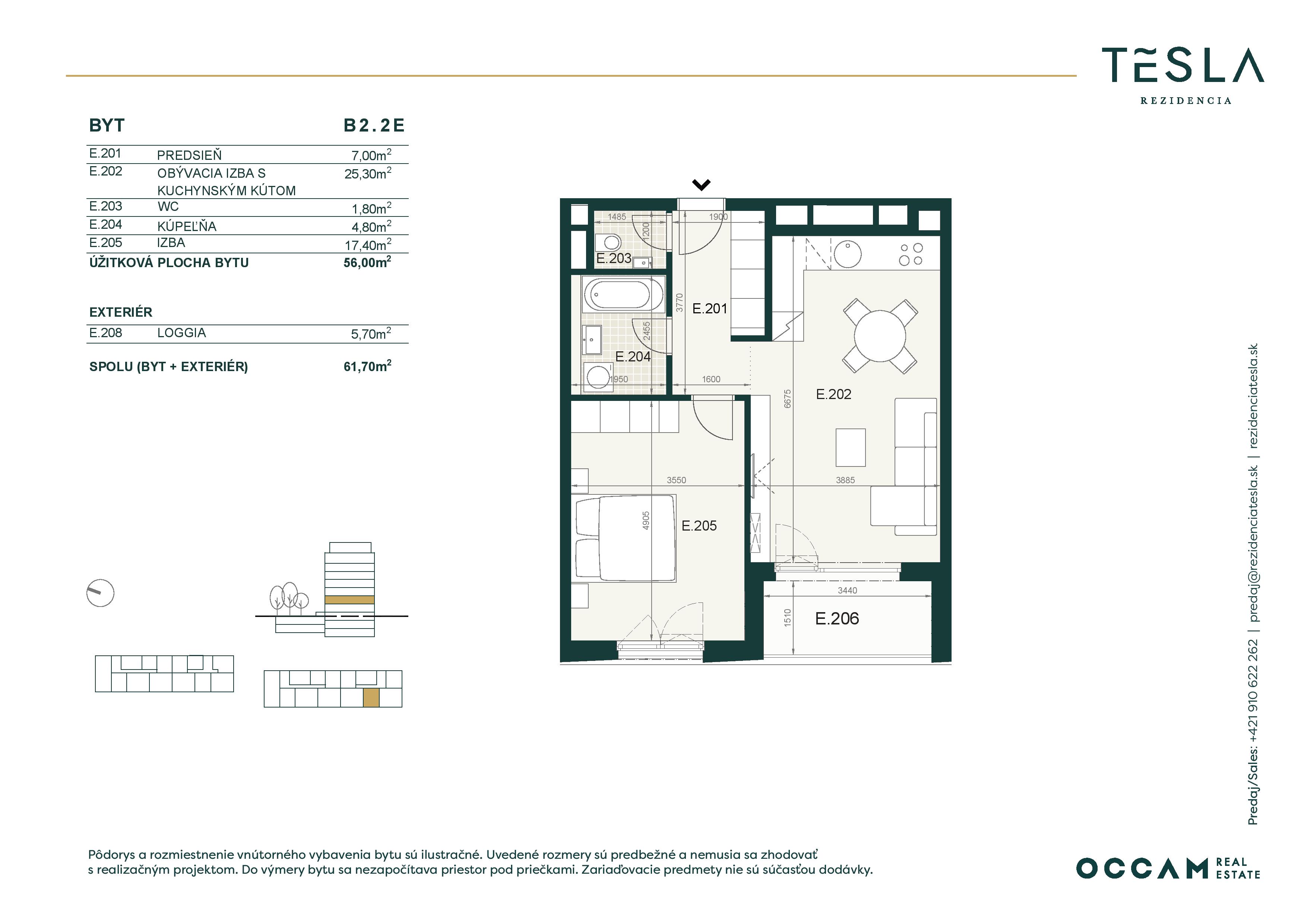 Tesla Rezidencia - B2.2.E - Pôdorys