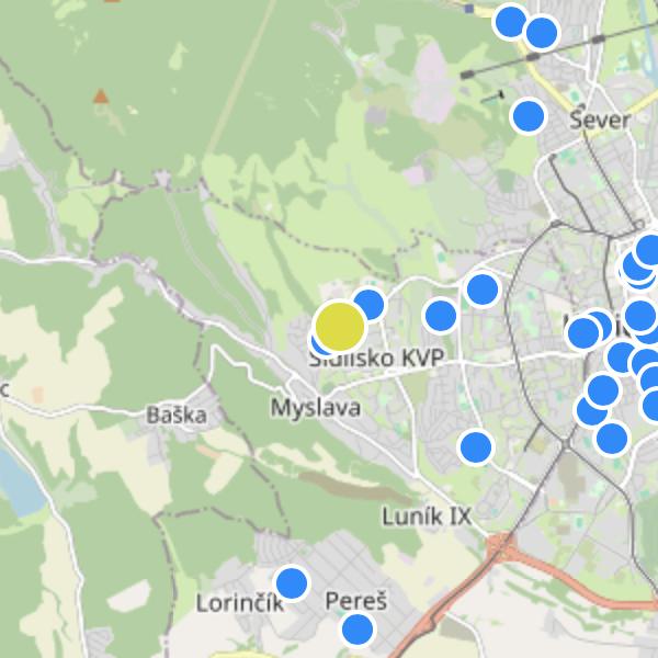 Zelené Grunty - map
