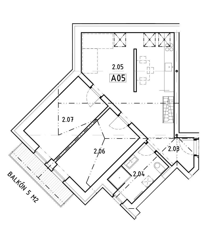 Apartmány Ondrašova - A05 - Pôdorys