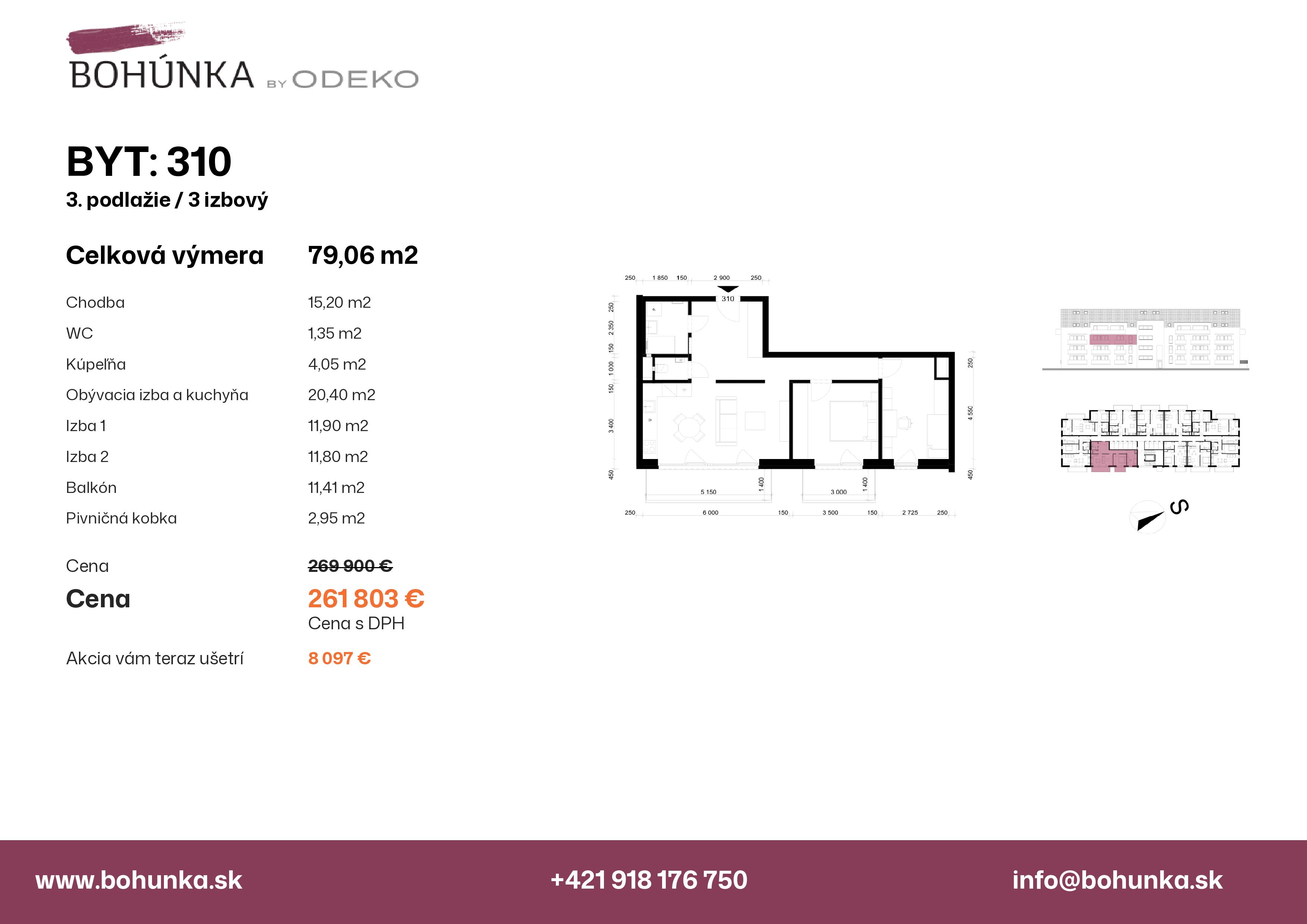 Bohúnka - 310 - Pôdorys