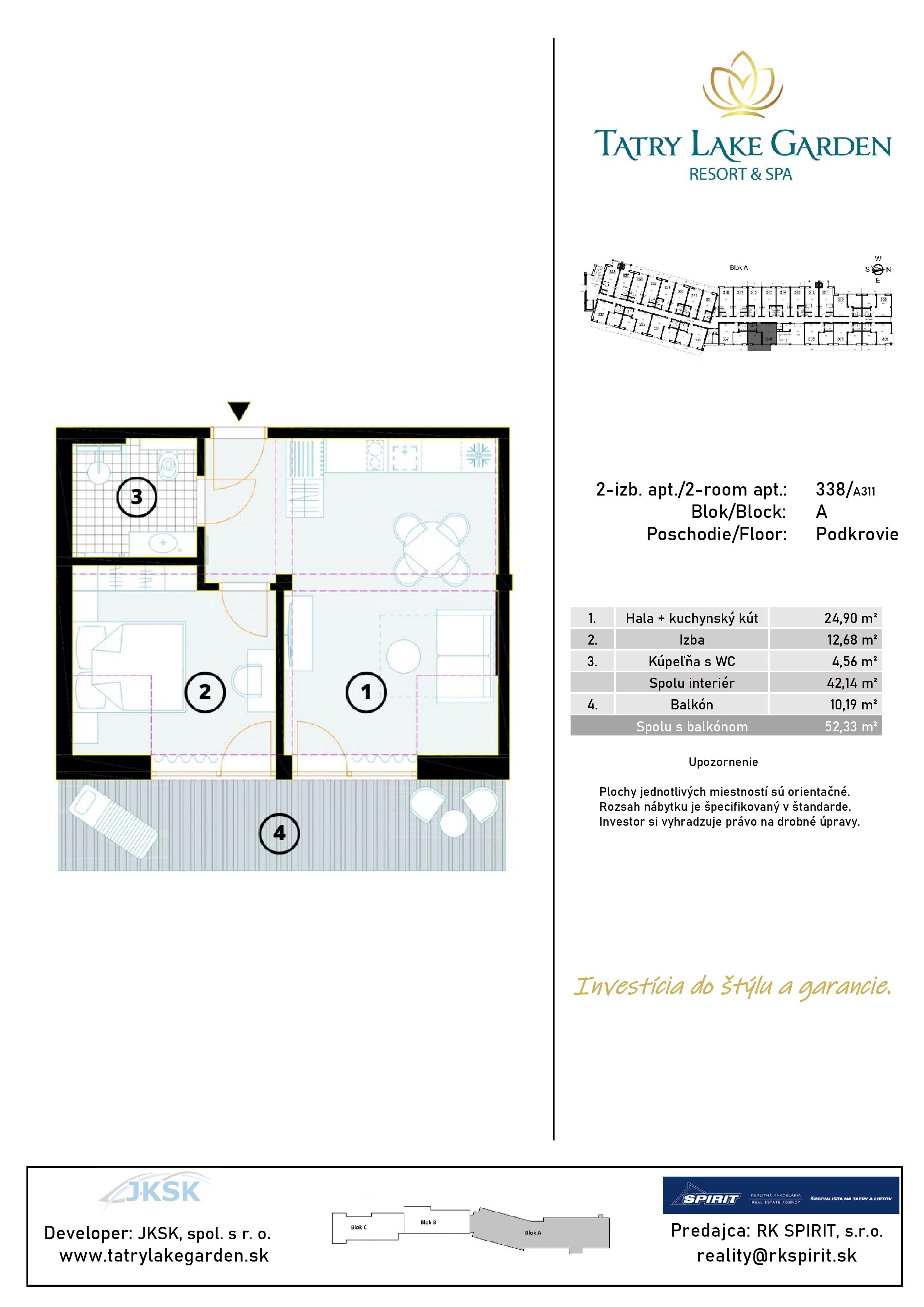 Lake Garden Tatralandia - A-338 - Pôdorys