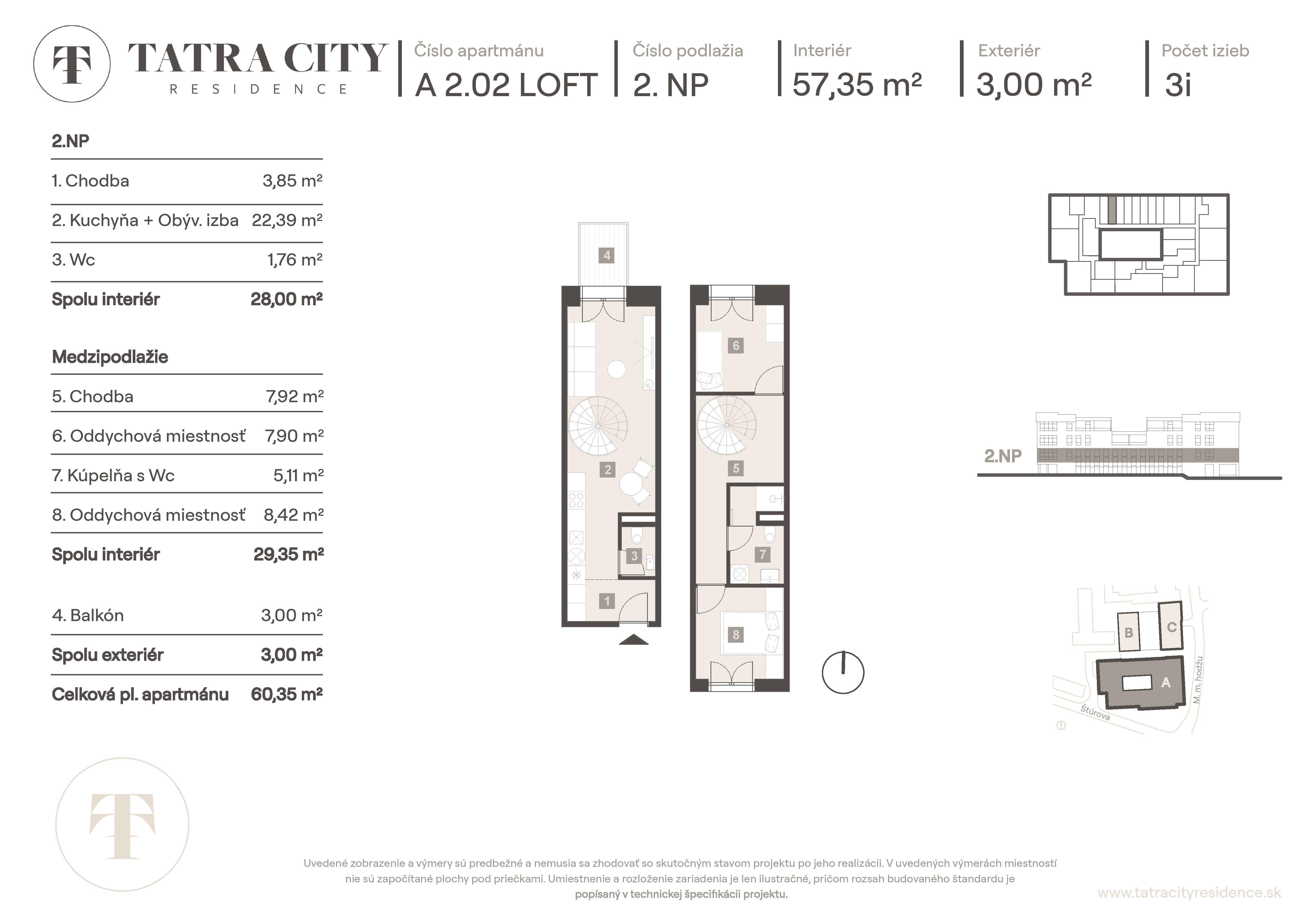 Tatra City Residence - A 2.02 LOFT - Pôdorys