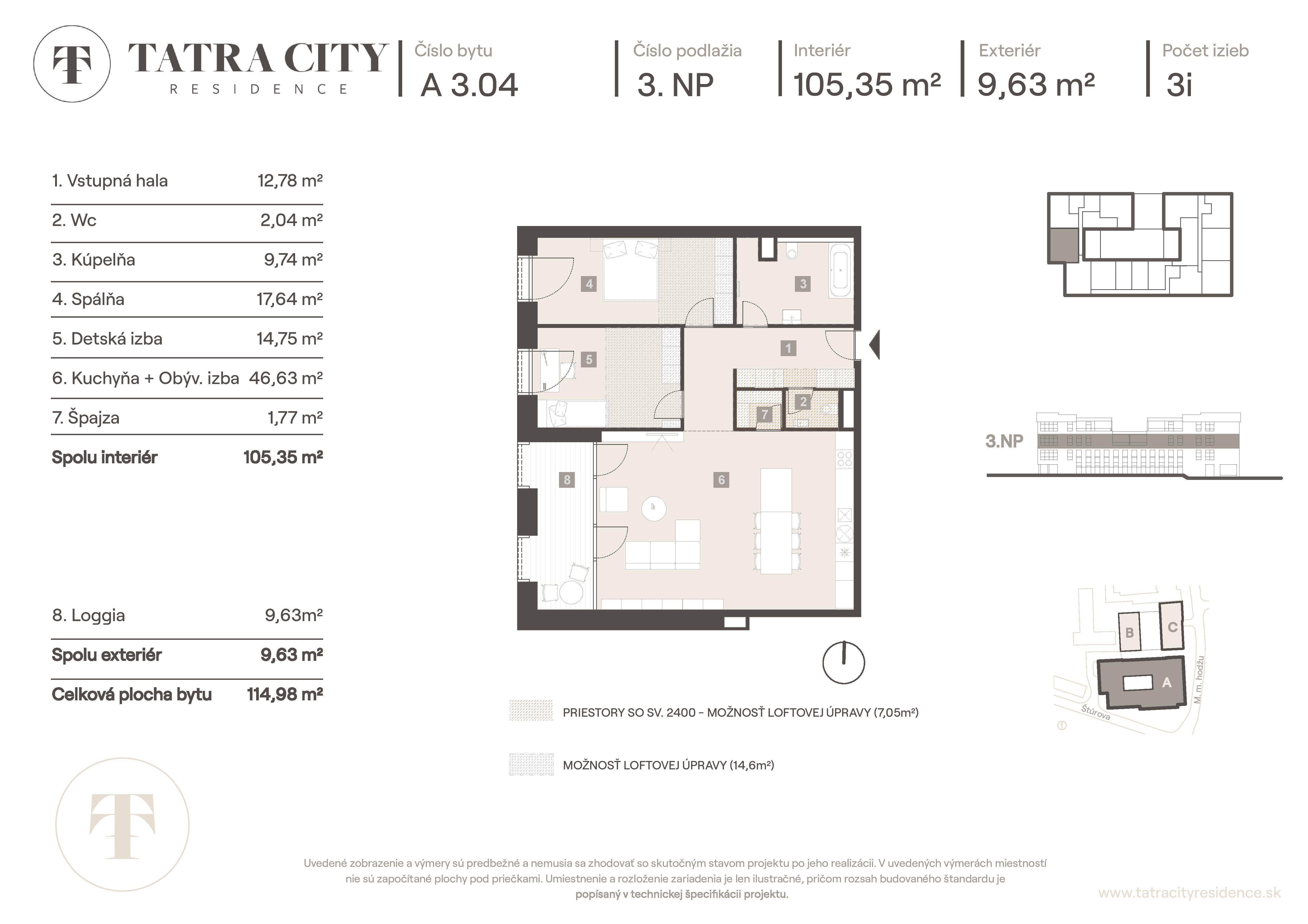 Tatra City Residence - A 3.04 - Pôdorys
