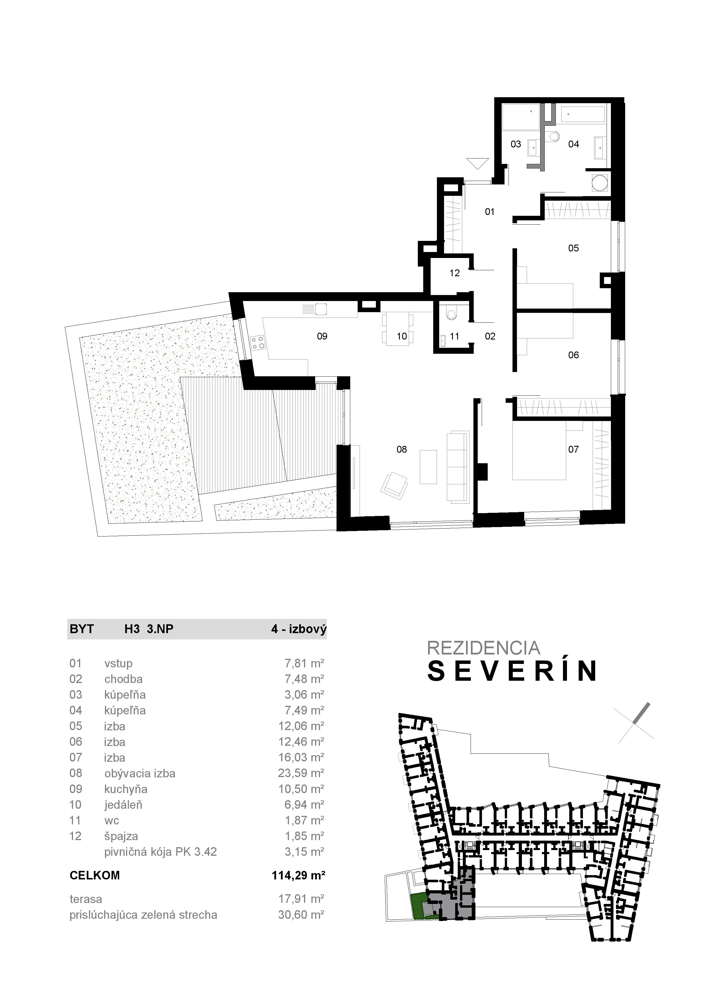Severin Residence - H3 - Pôdorys