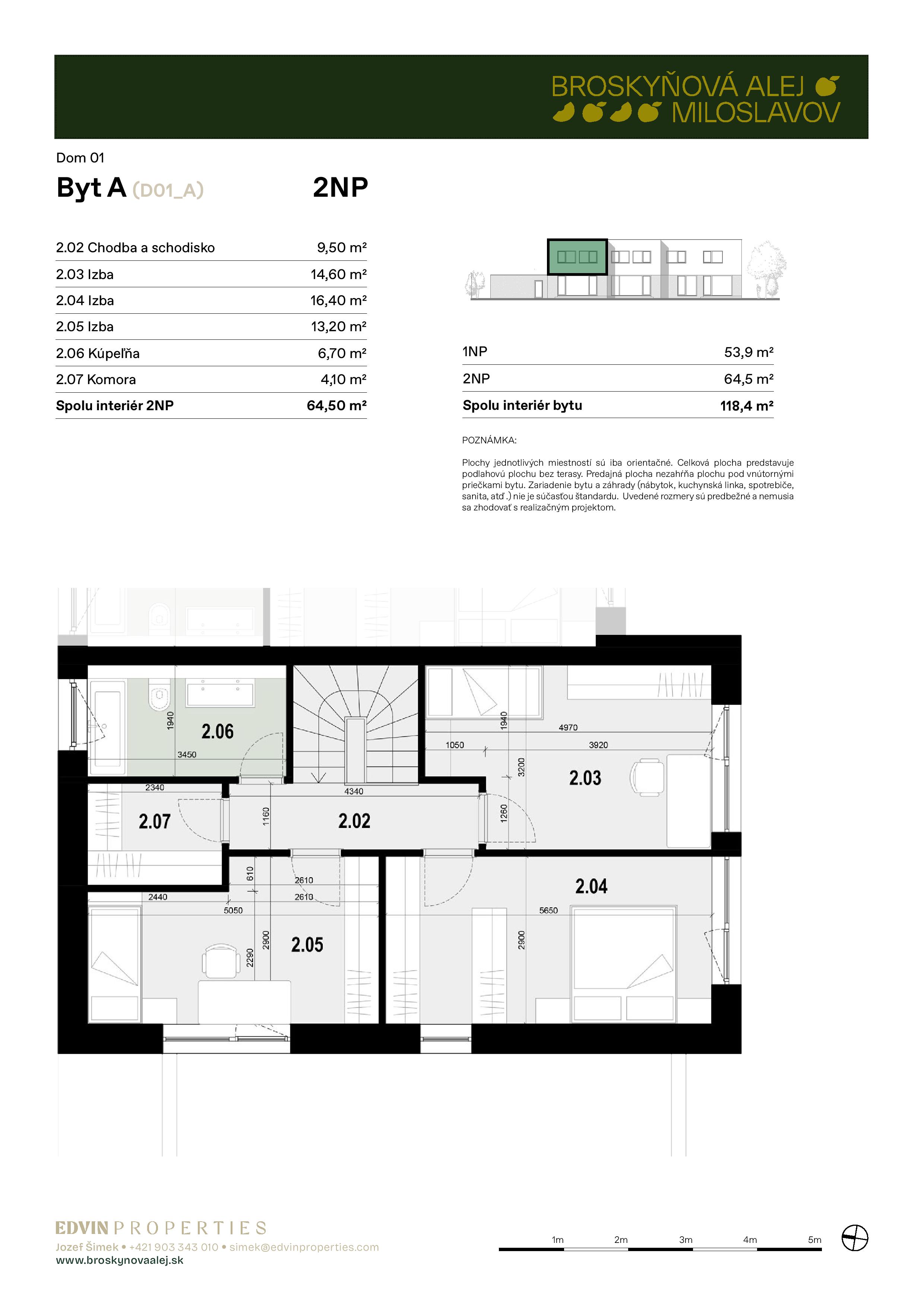 Broskyňová alej - A-1 - Pôdorys