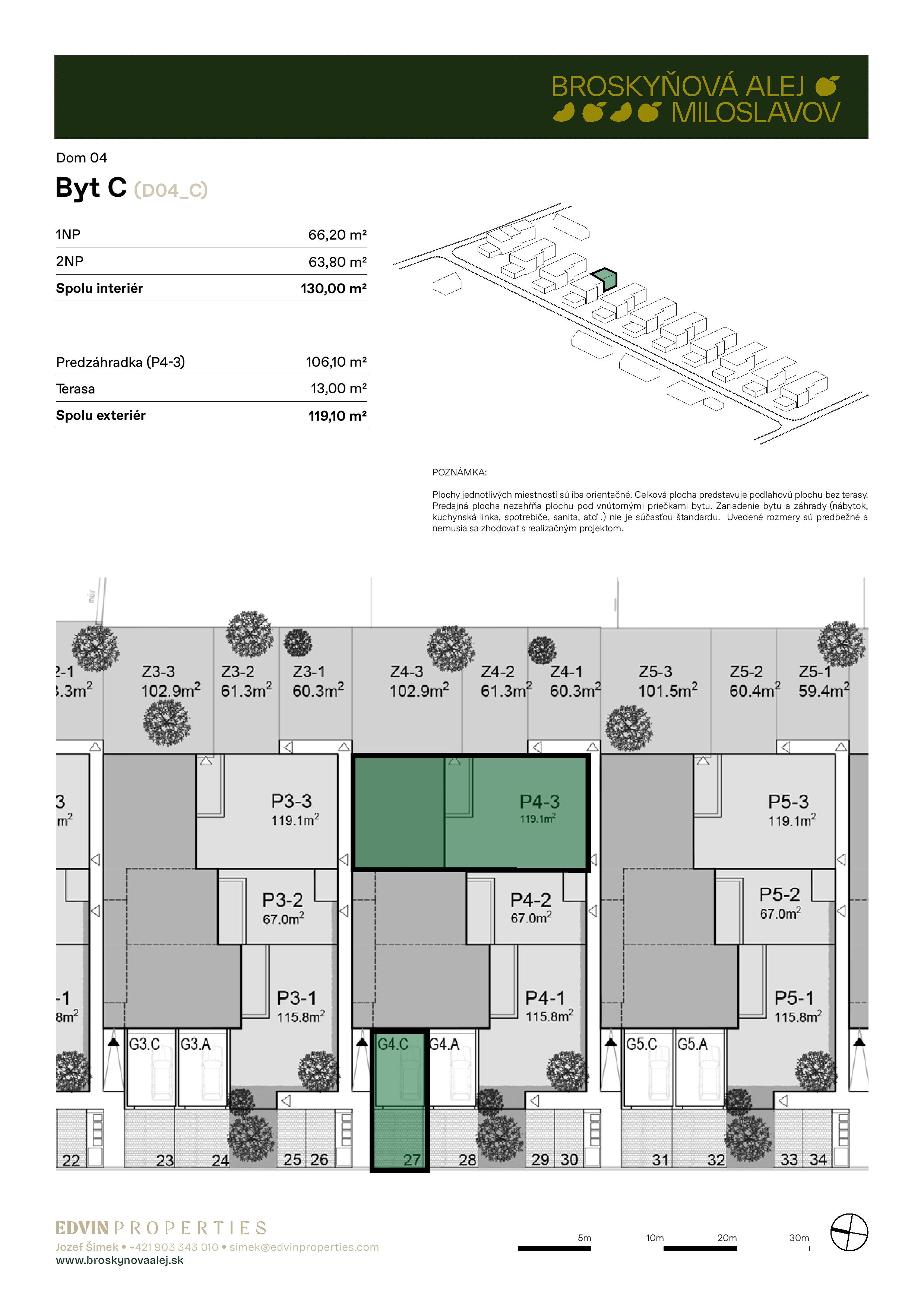 Broskyňová alej - C-4 - Pôdorys