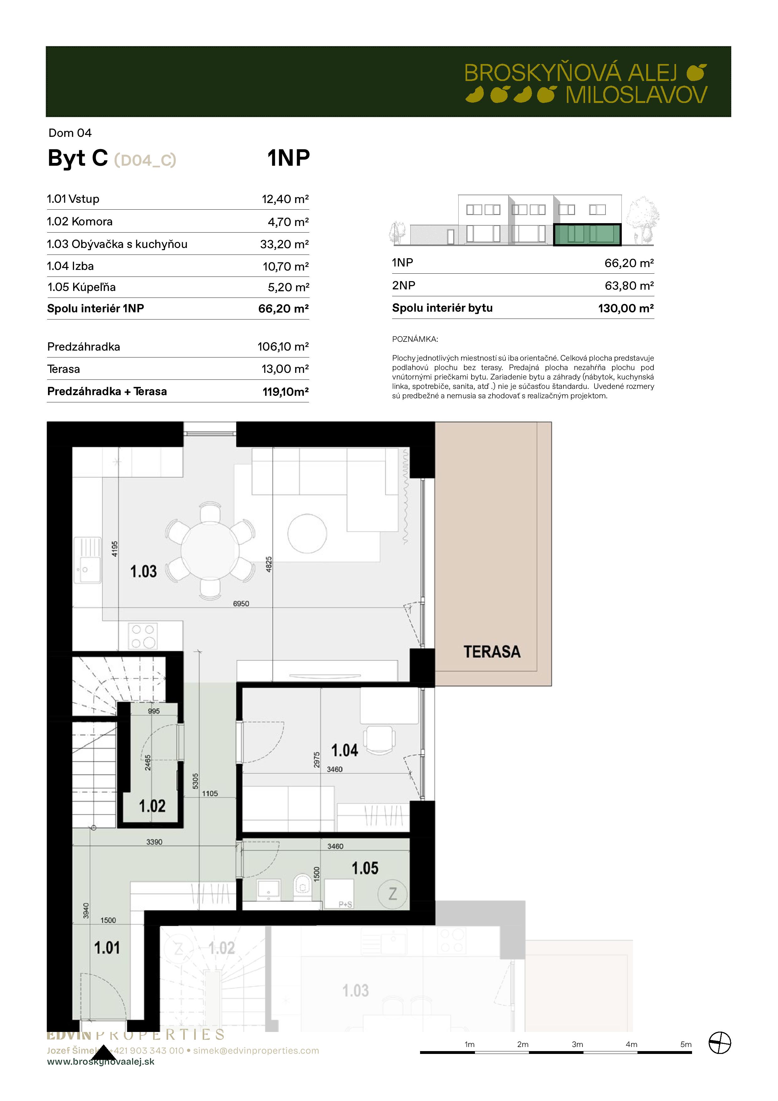 Broskyňová alej - C-4 - Pôdorys