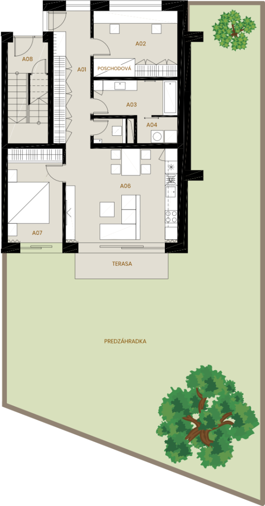 Miloslavov Housing - A1 - Pôdorys