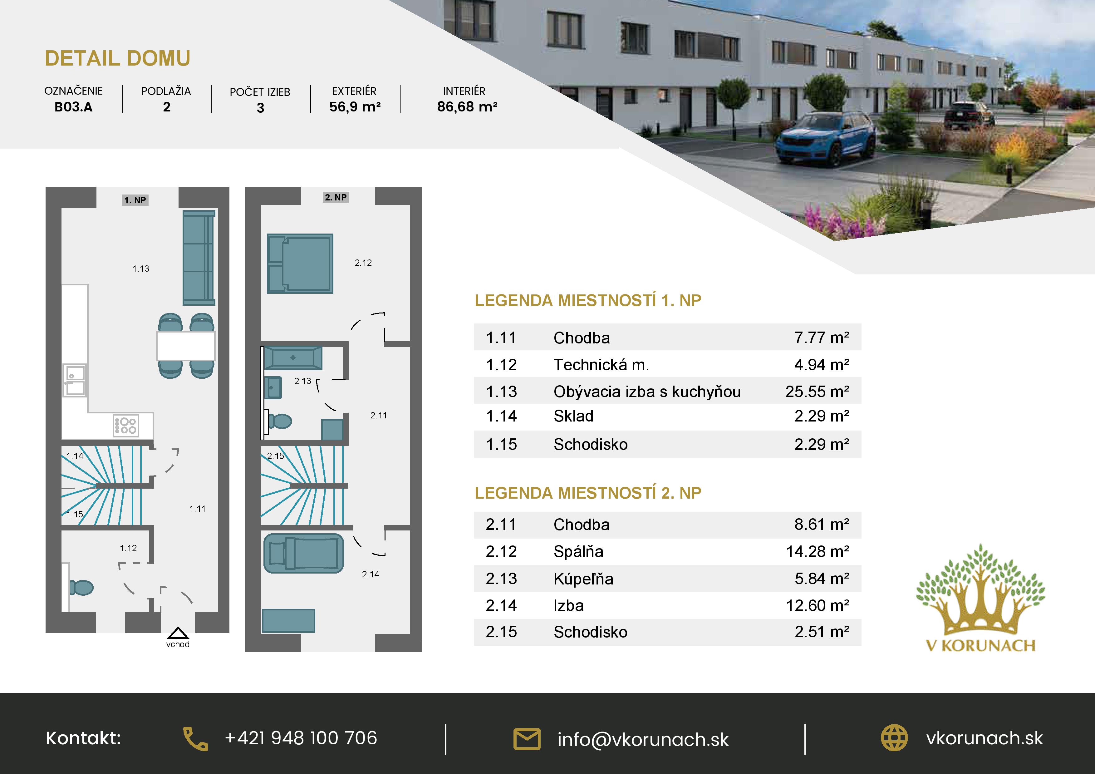 V Korunách - B03.A - Pôdorys