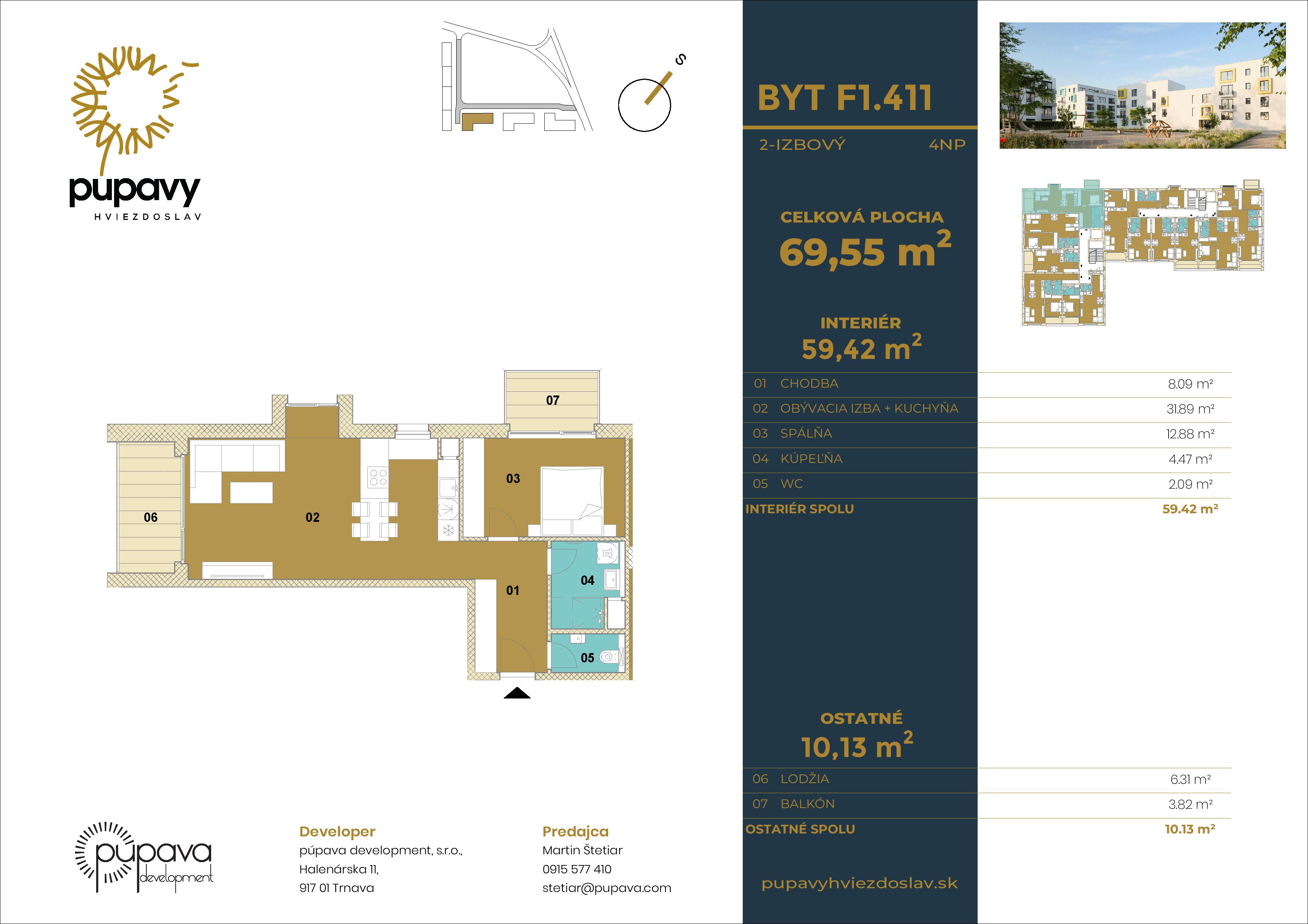 Púpavy Hviezdoslav - F1-411 - Pôdorys