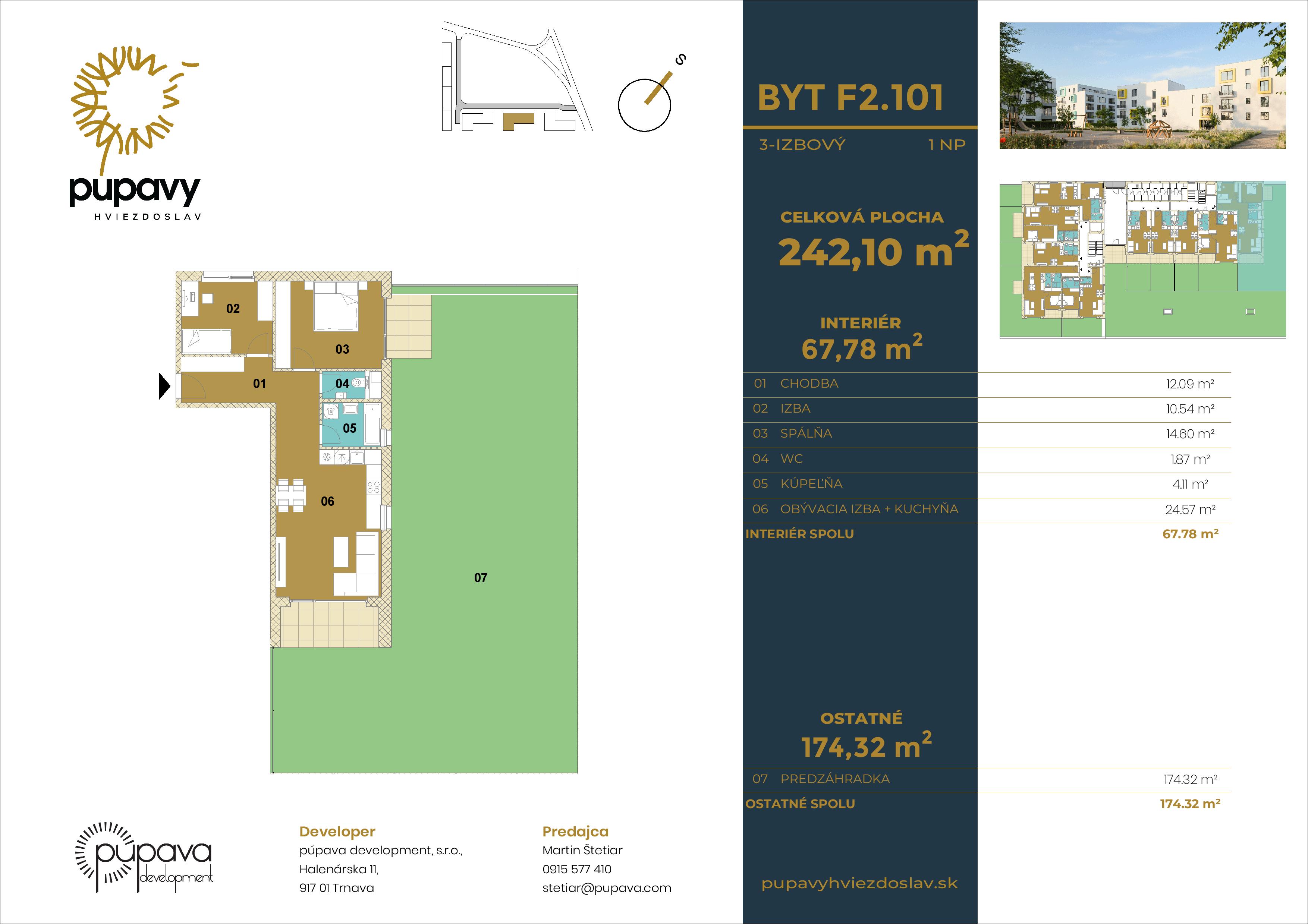 Púpavy Hviezdoslav - F2-101 - Pôdorys