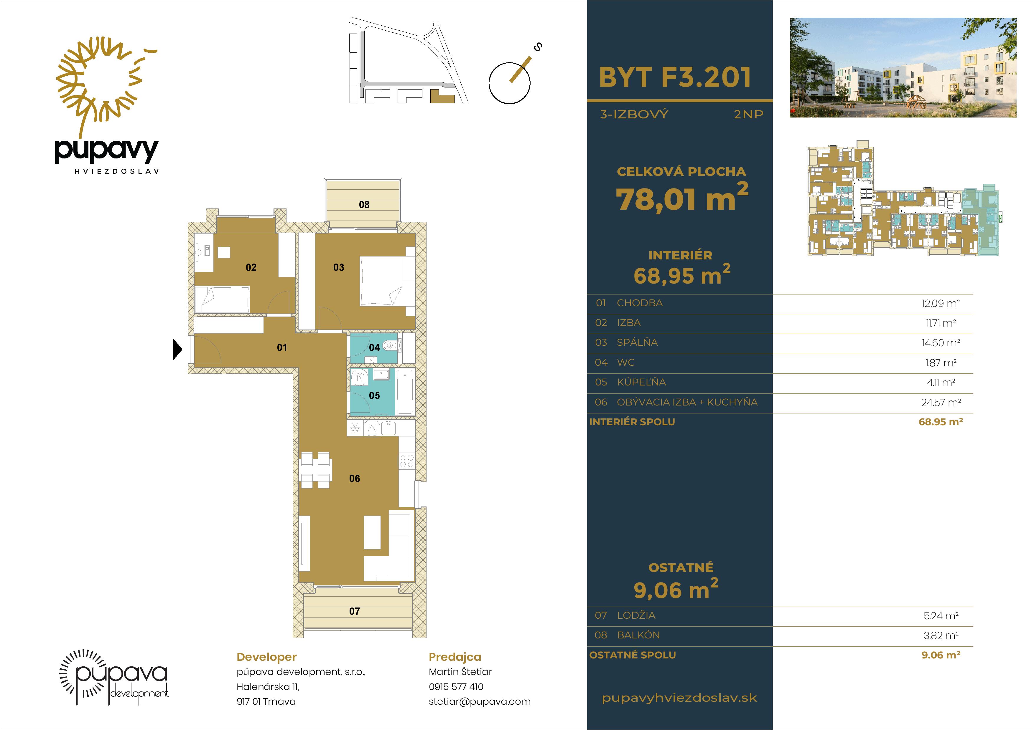 Púpavy Hviezdoslav - F3-201 - Pôdorys