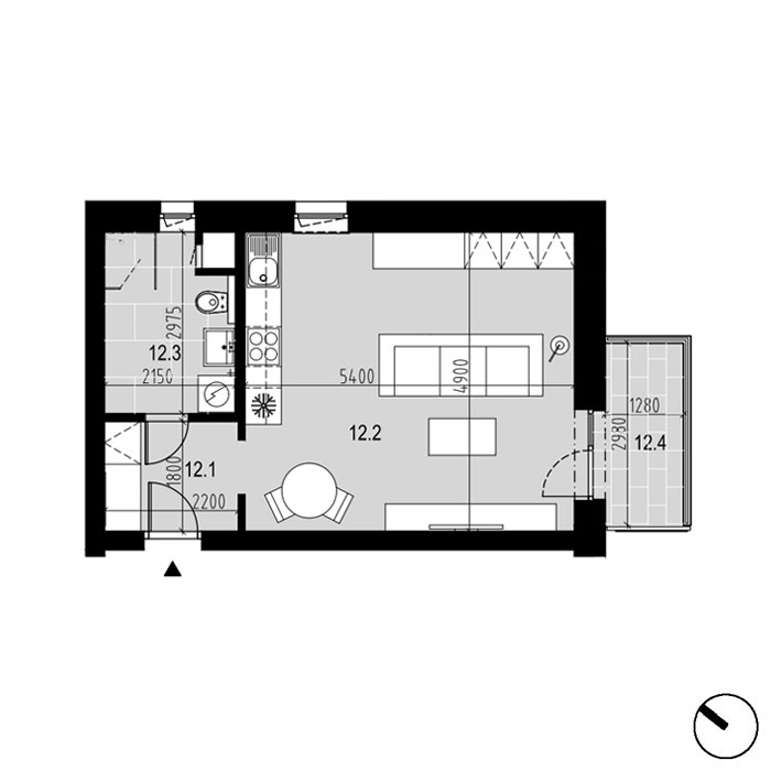 Hliny 1 - A12 - Pôdorys