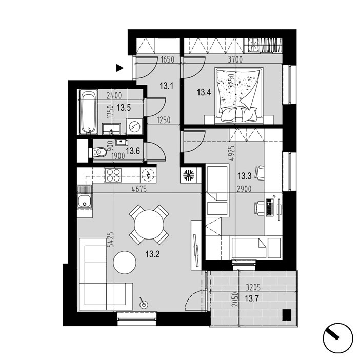 Hliny 1 - A13 - Pôdorys