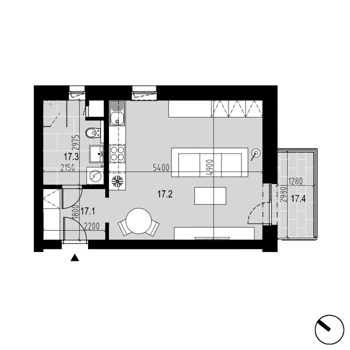 Hliny 1 - A17 - Pôdorys