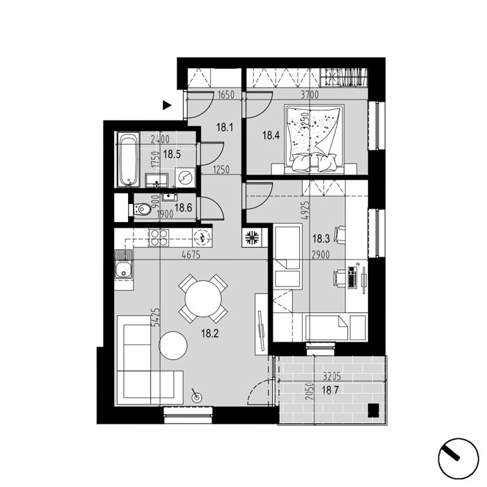 Hliny 1 - A18 - Pôdorys