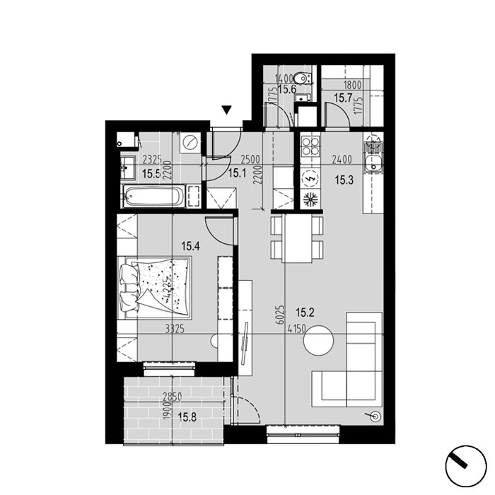 Hliny 1 - B15 - Pôdorys