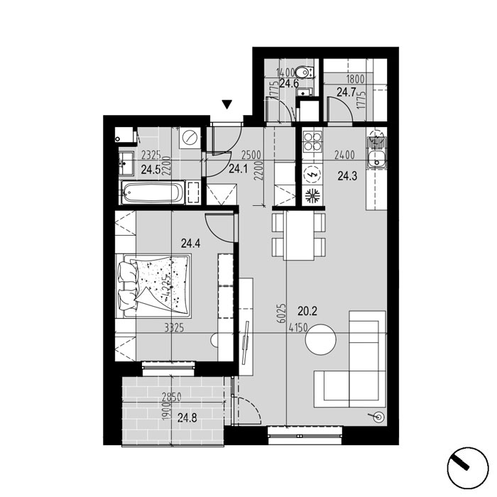 Hliny 1 - B24 - Pôdorys