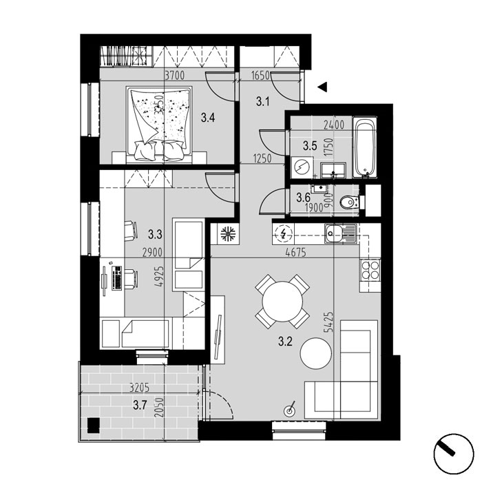 Hliny 1 - B3 - Pôdorys