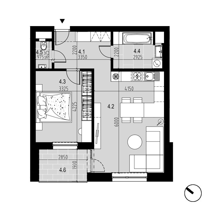 Hliny 1 - B4 - Pôdorys