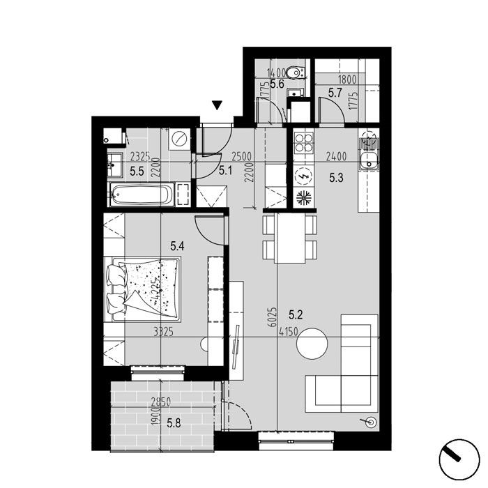 Hliny 1 - B5 - Pôdorys