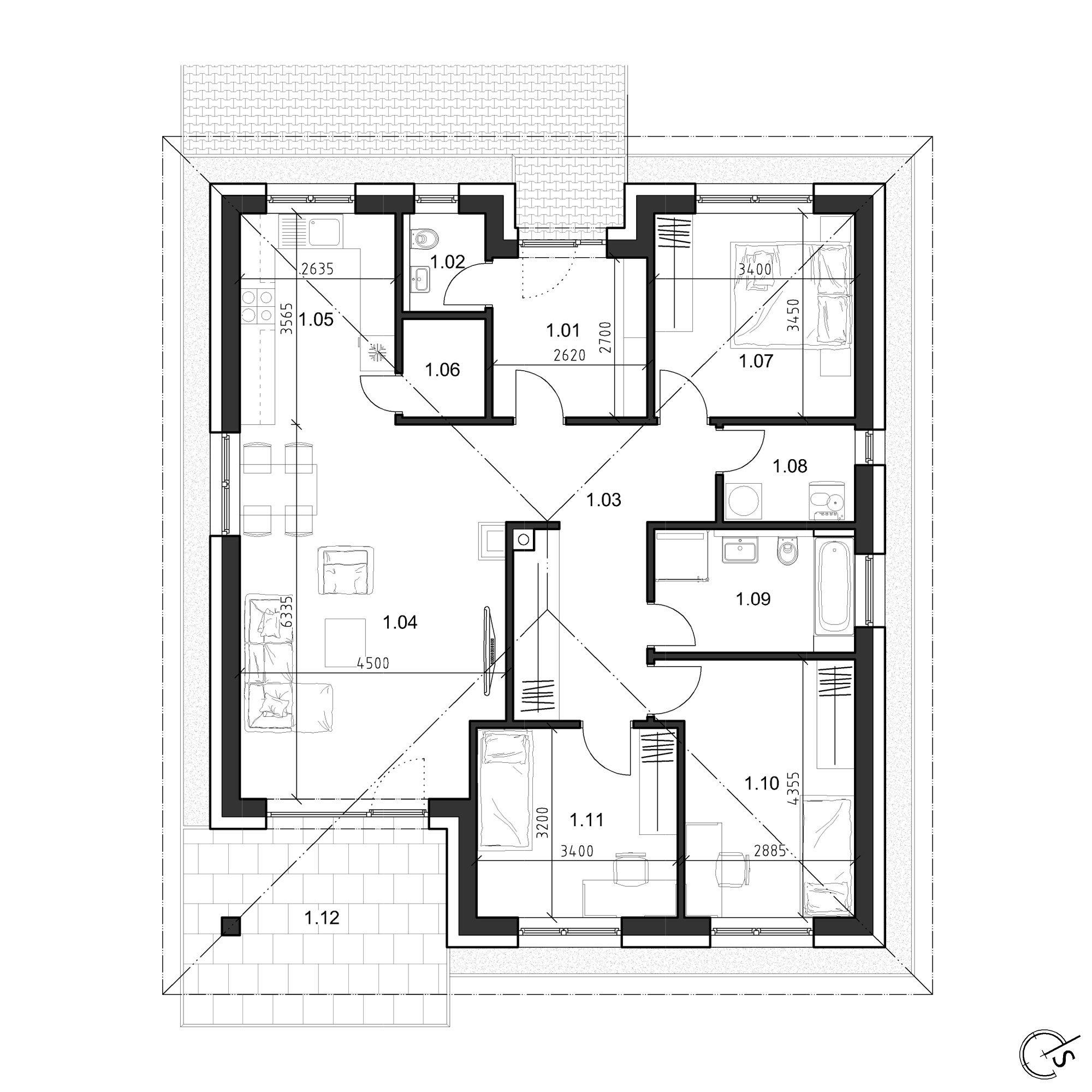 Hliny 1 - RD 204 - Pôdorys