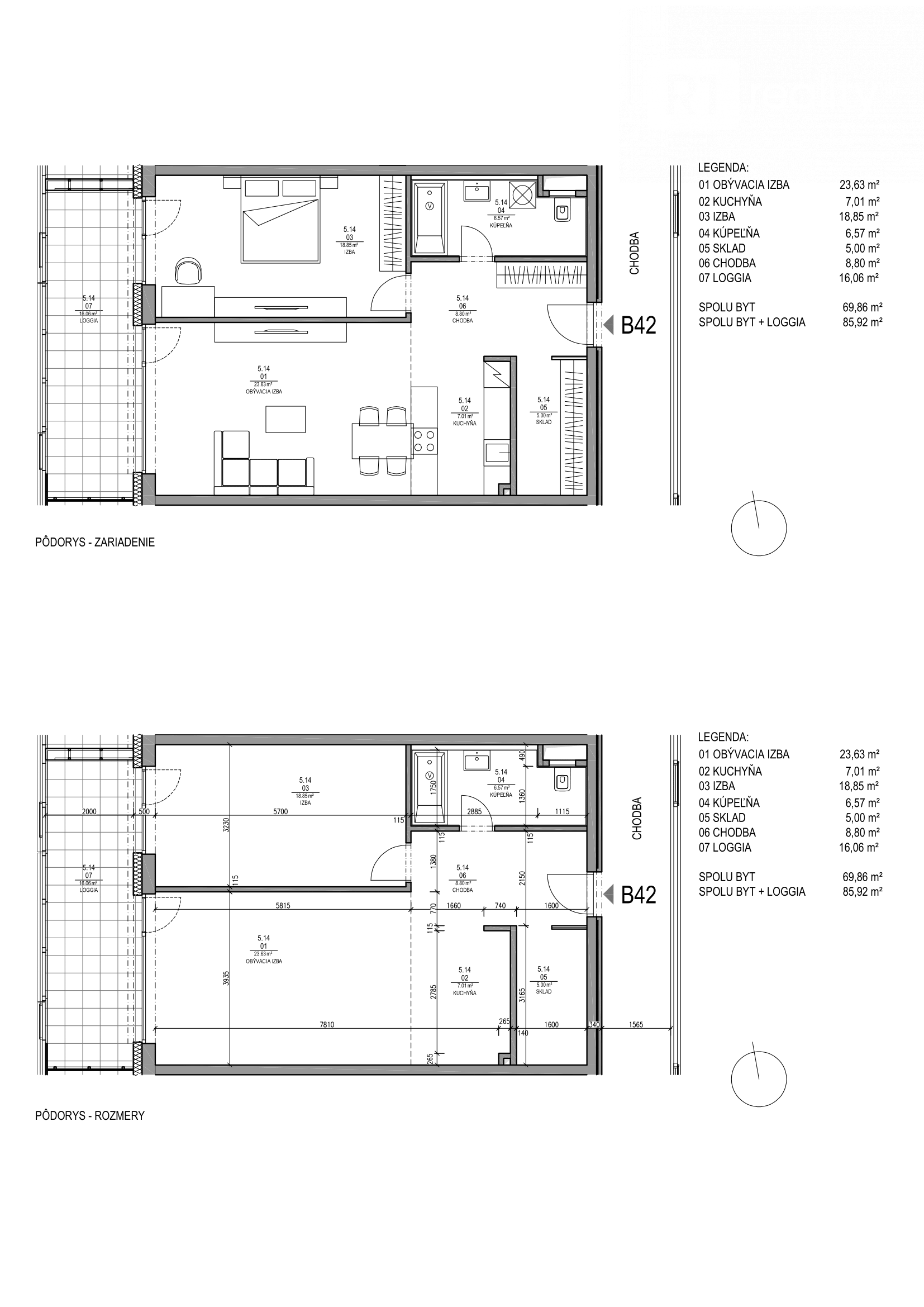Blue Wave Riverside - B42 - Pôdorys
