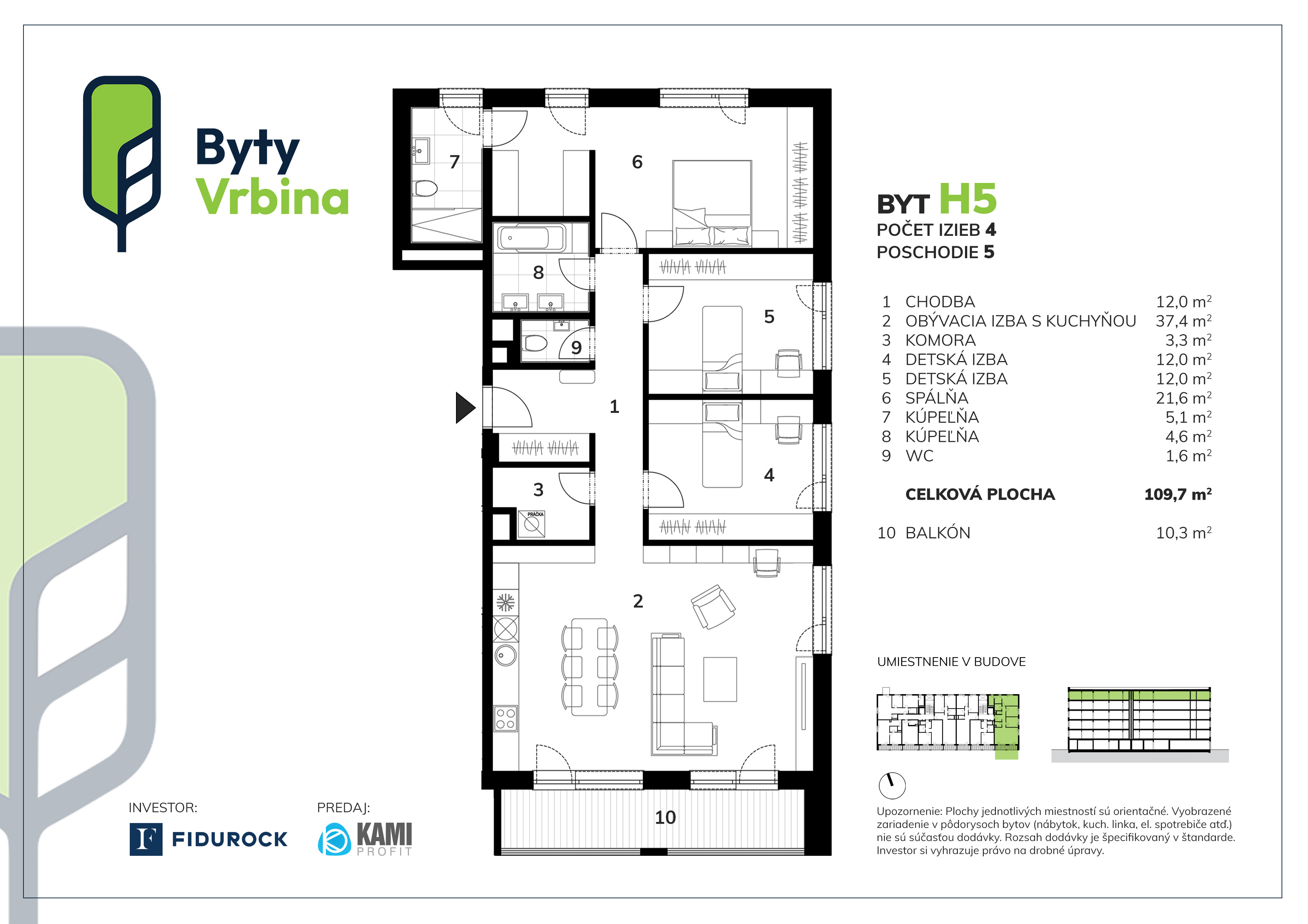 Byty Vrbina - H5 - Pôdorys