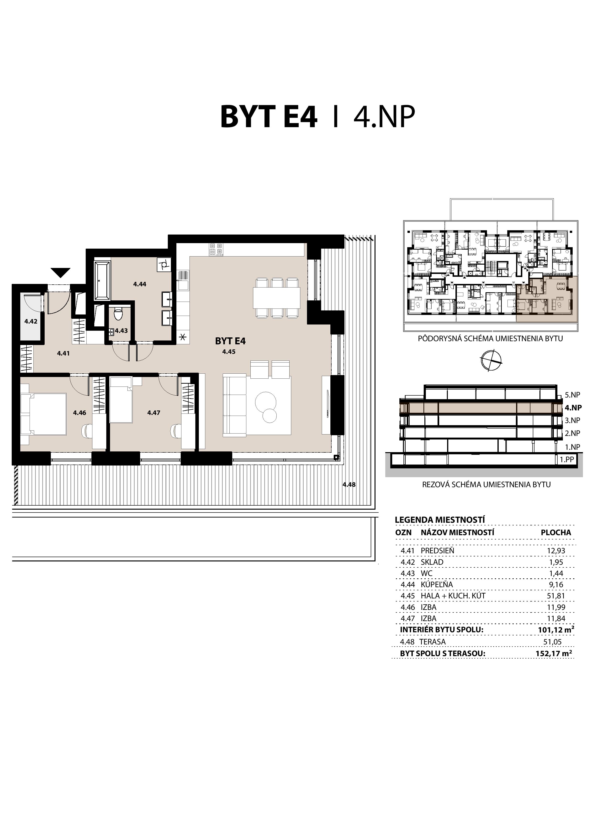 ALFA City Residence - E4 - Pôdorys