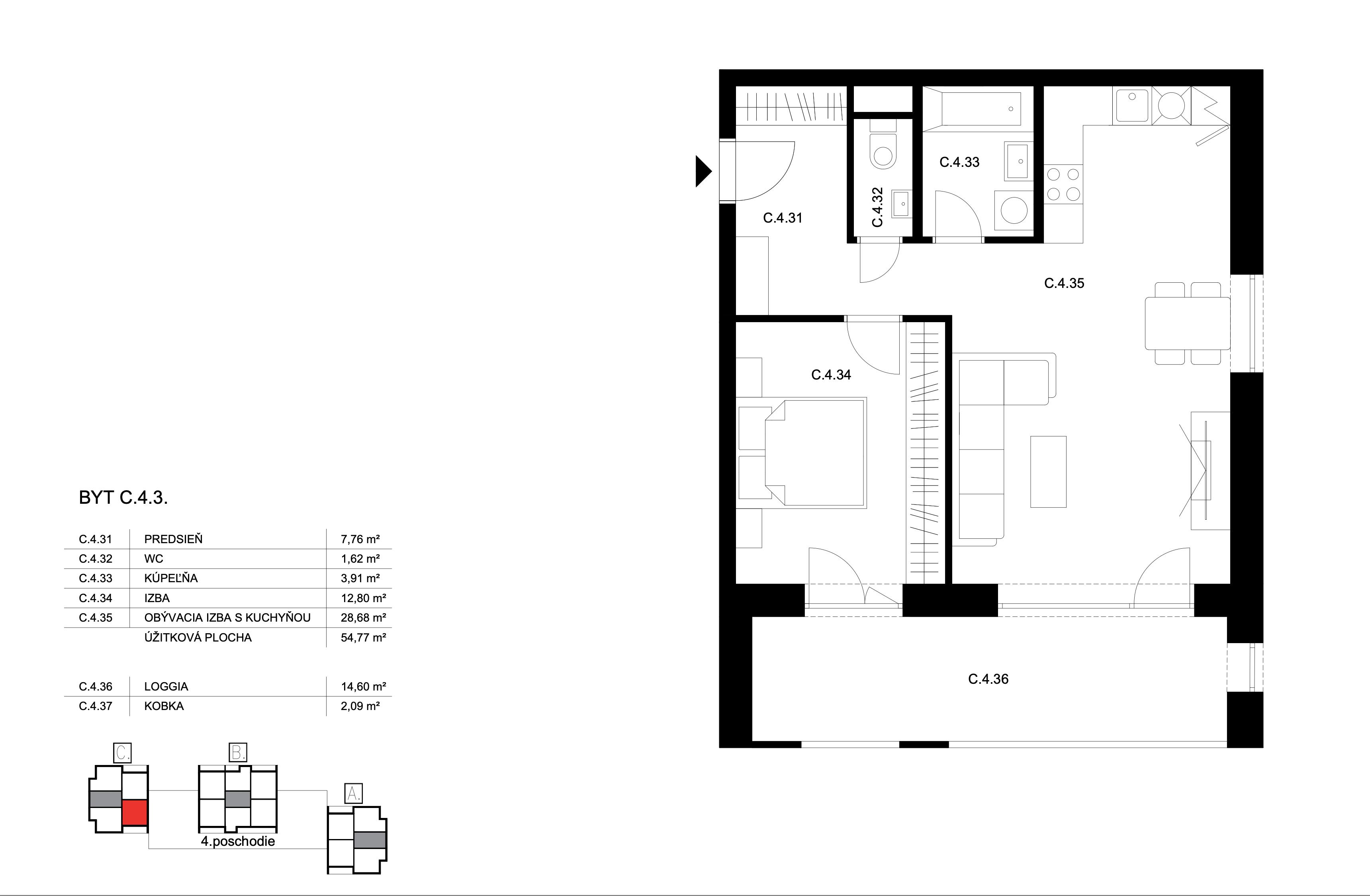 Bell Residence - C.4.3 - Pôdorys