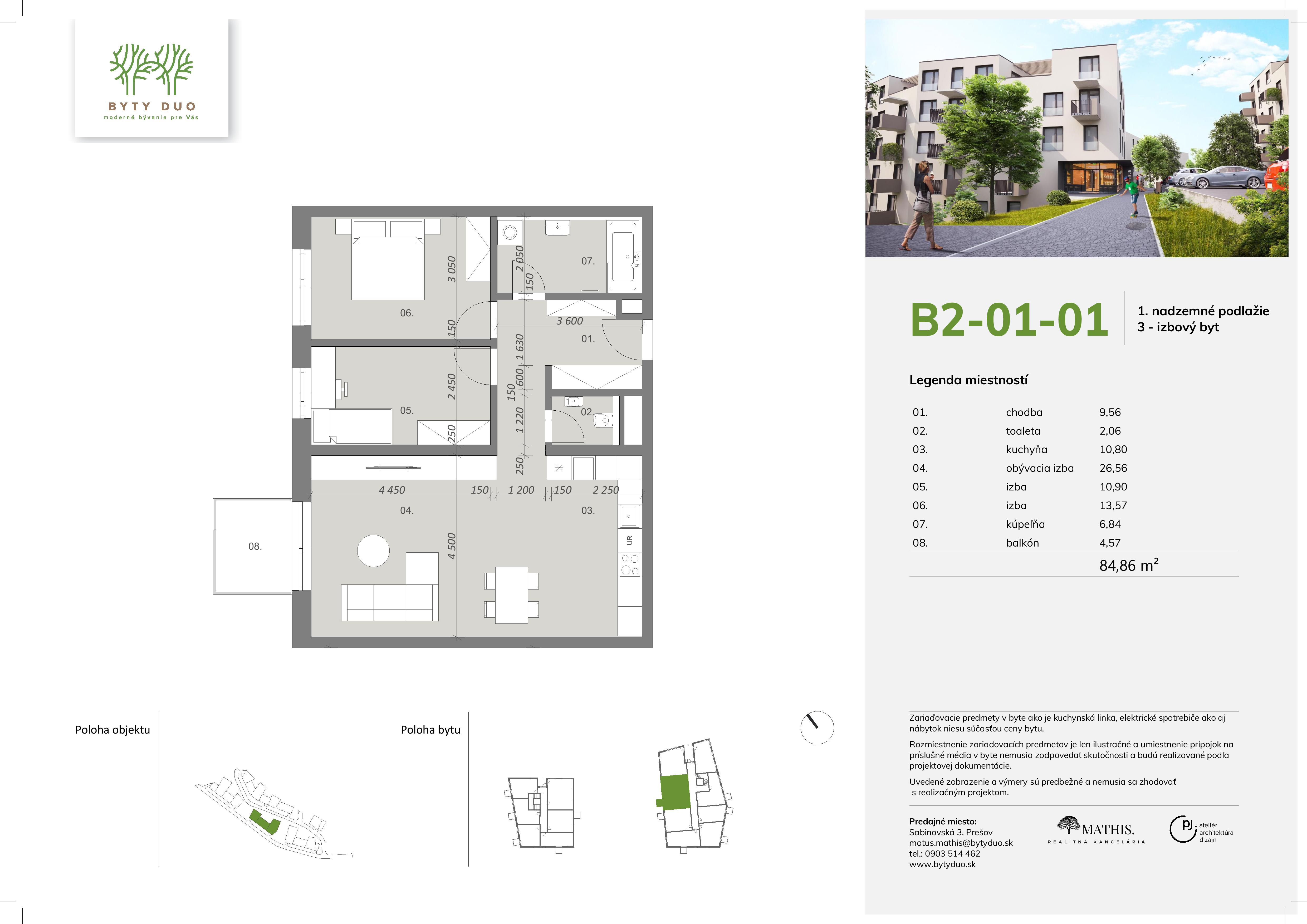 Byty Duo - B2-01-01 - Pôdorys
