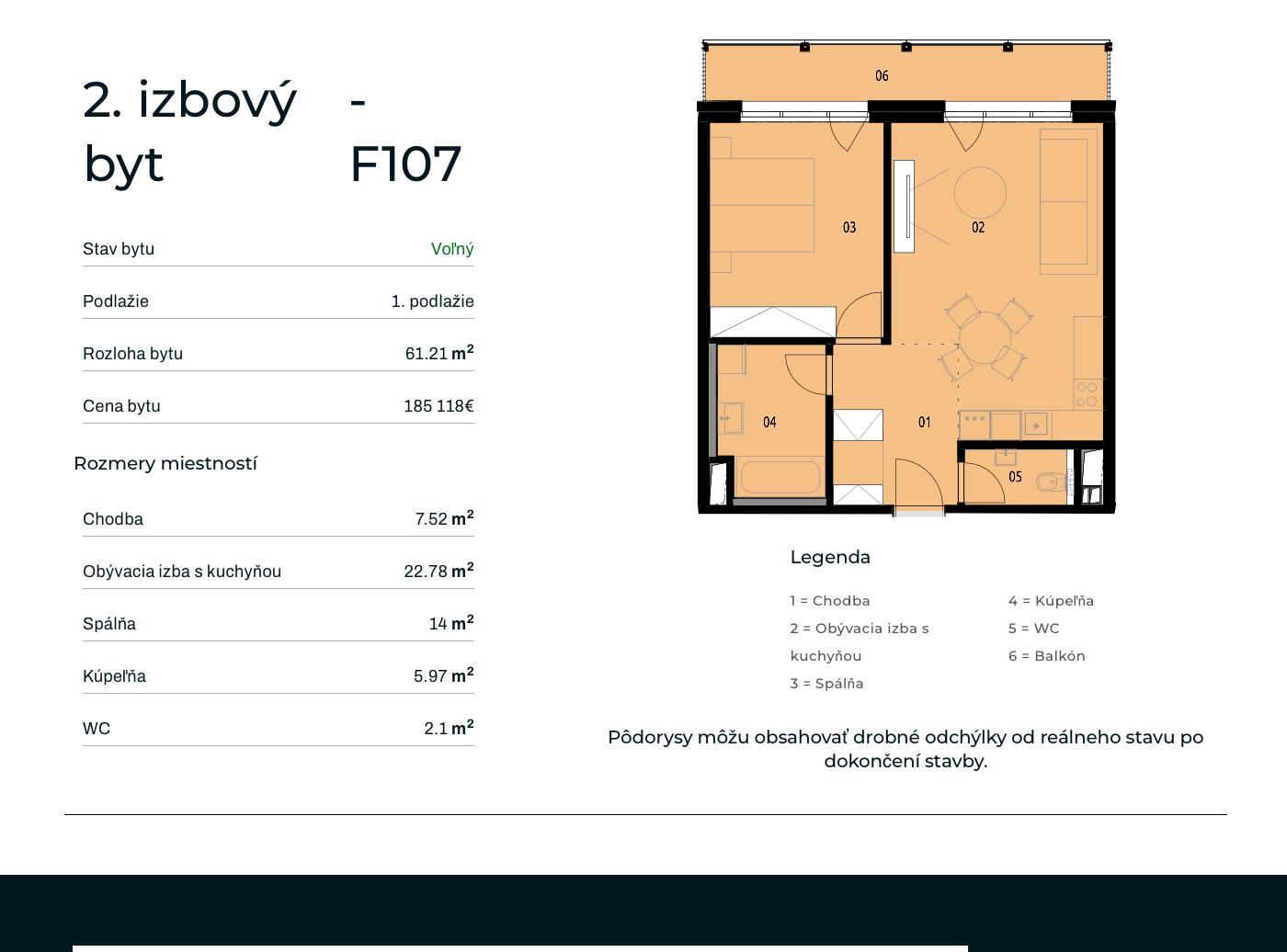 Rezidencia Rusínska - F107 - Pôdorys