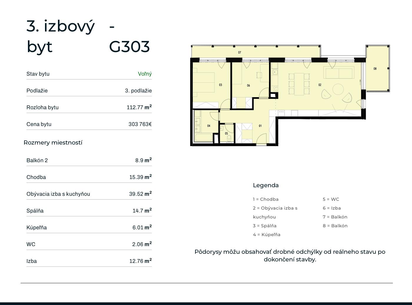 Rezidencia Rusínska - G303 - Pôdorys