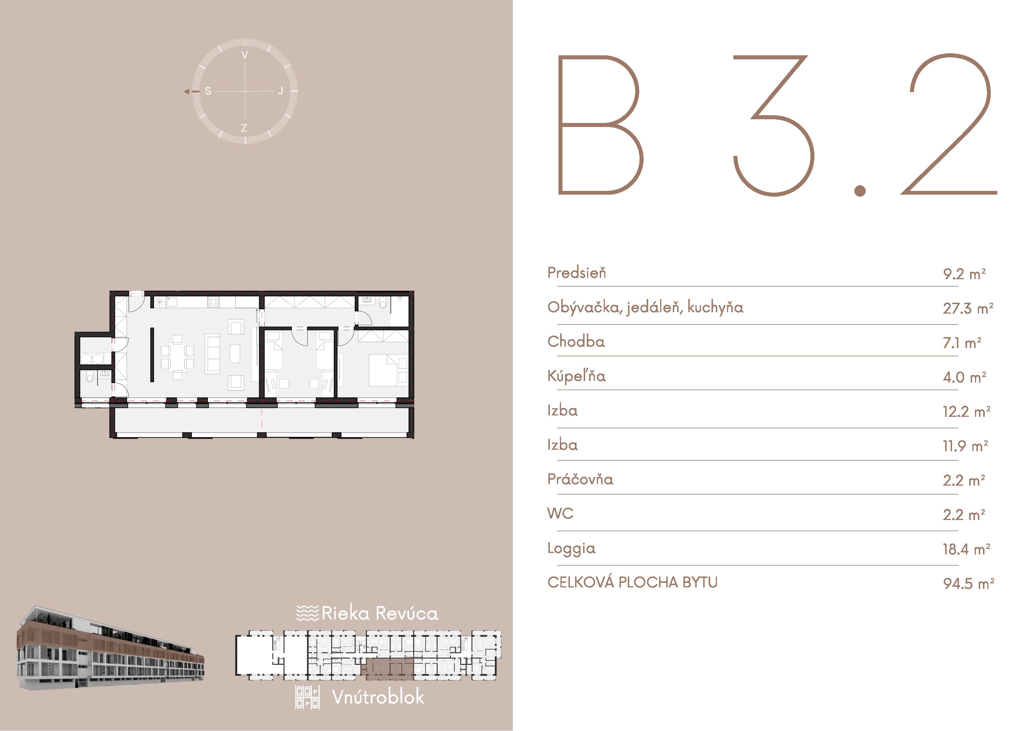 Byty Nina - B 3.2 - Pôdorys