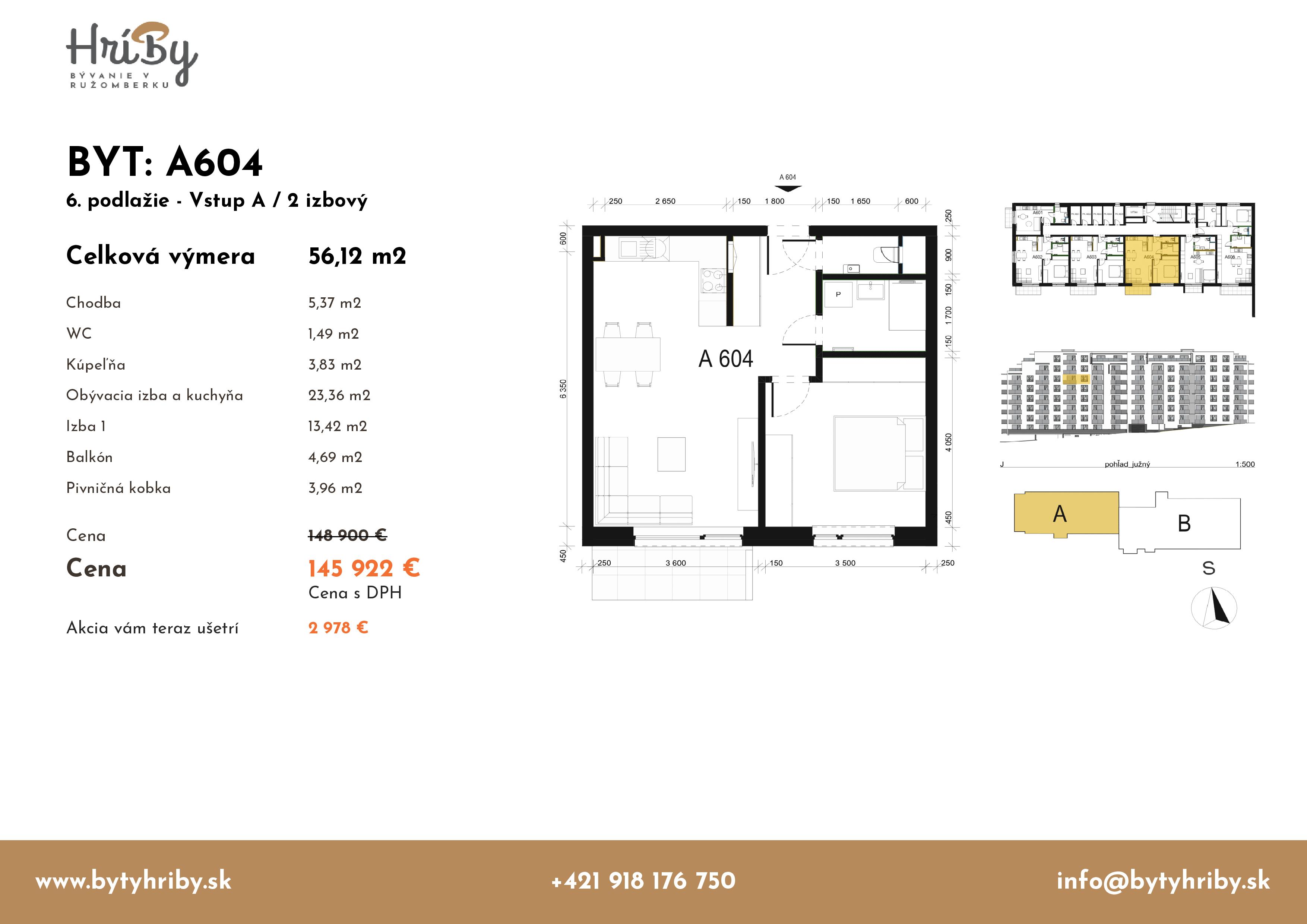 Hríby - A604 - Pôdorys
