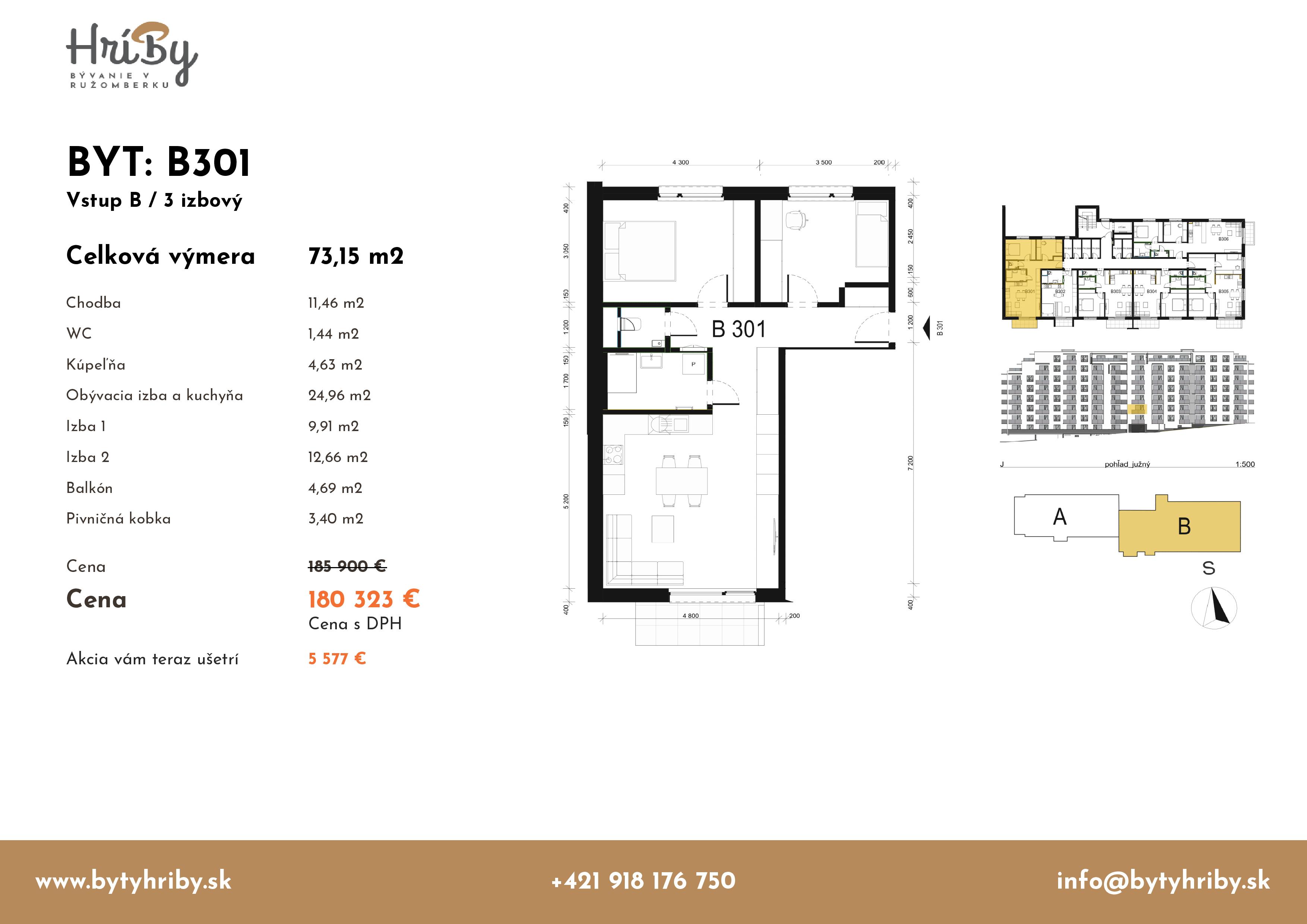 Hríby - B301 - Pôdorys