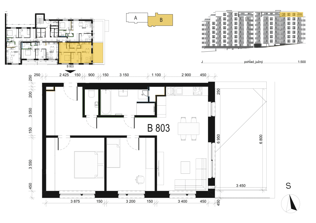 Hríby - B803 - Pôdorys