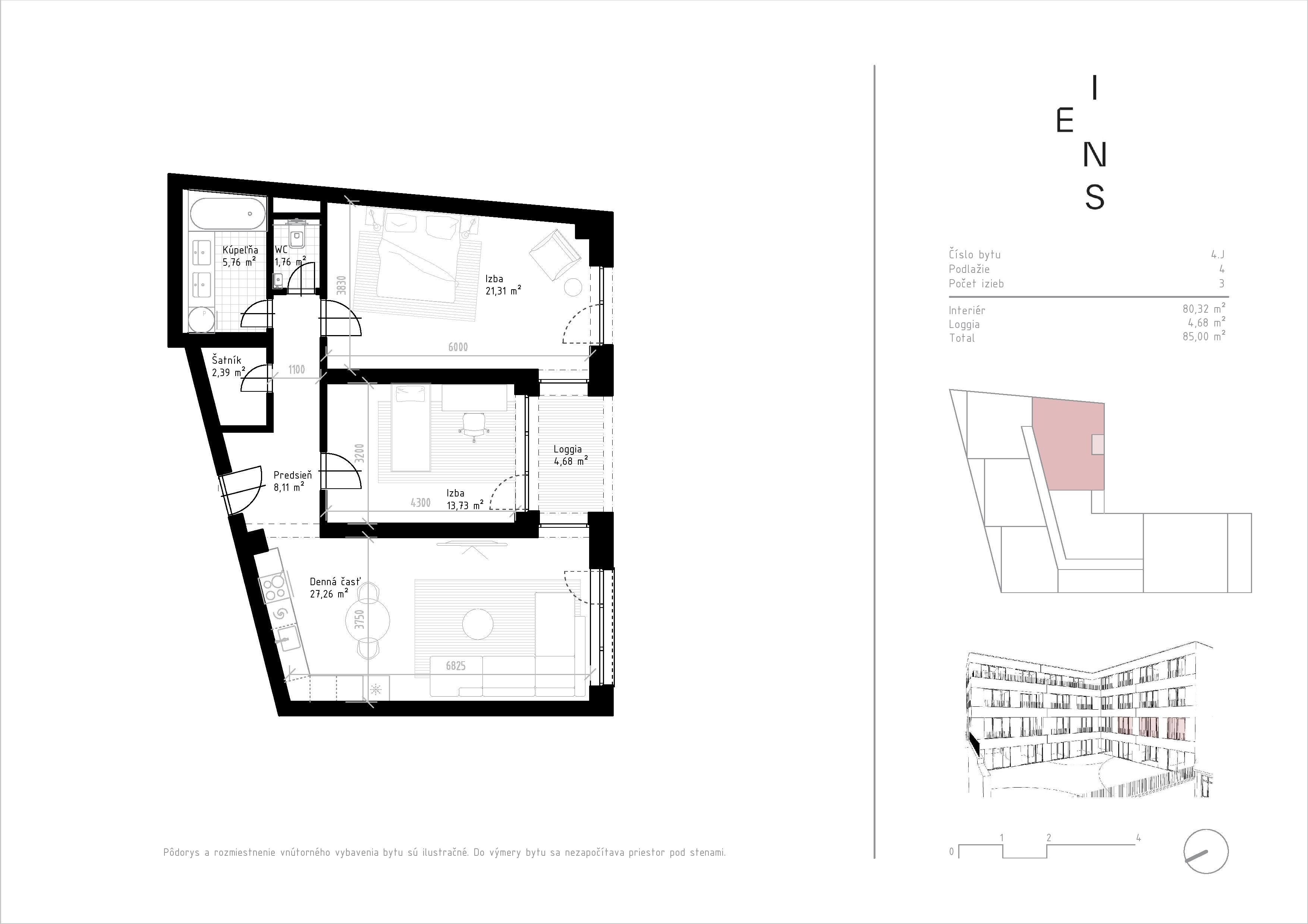 Eins - 4J - Pôdorys