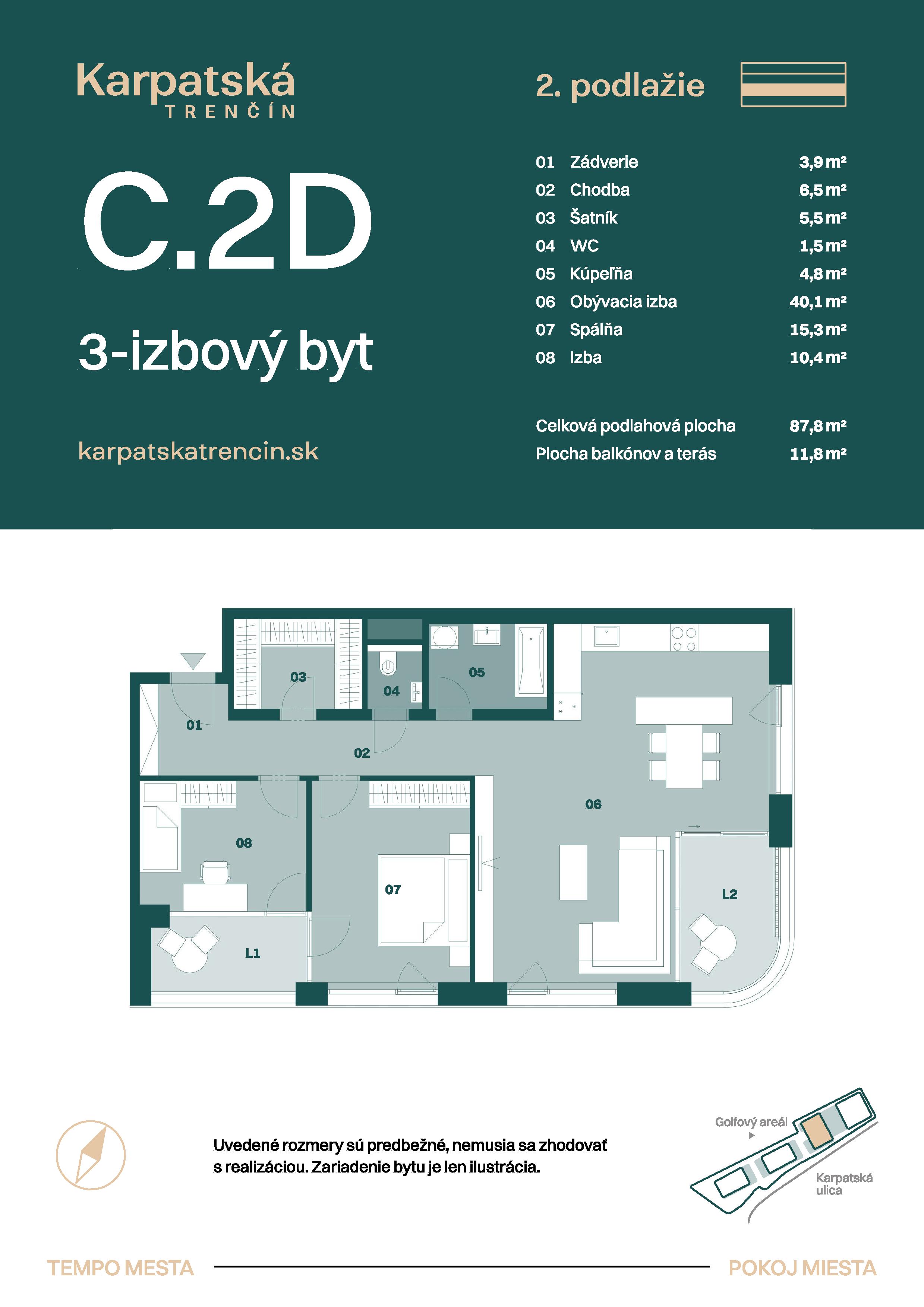 Karpatská Trenčín - C.2D - Pôdorys