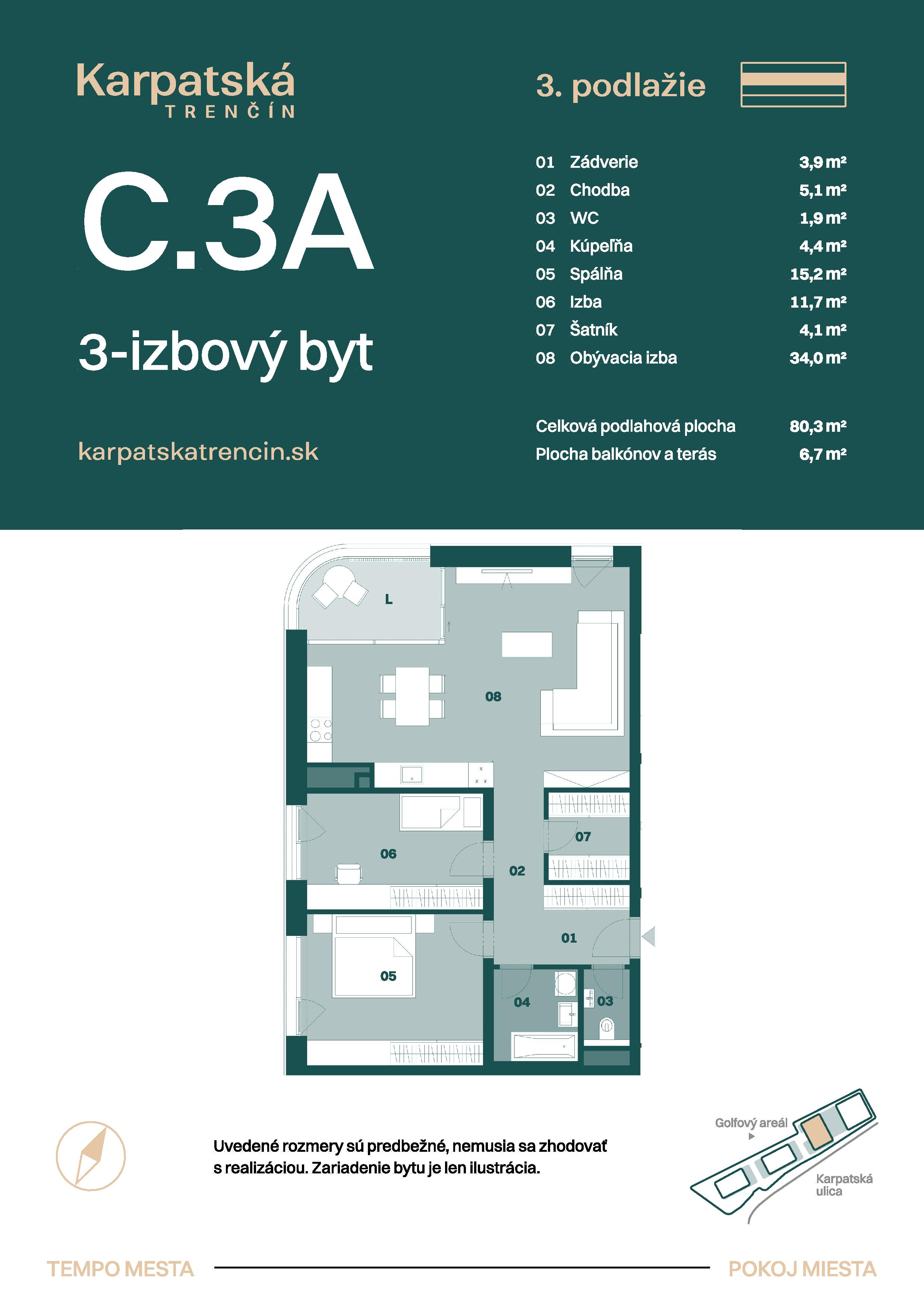 Karpatská Trenčín - C.3A - Pôdorys