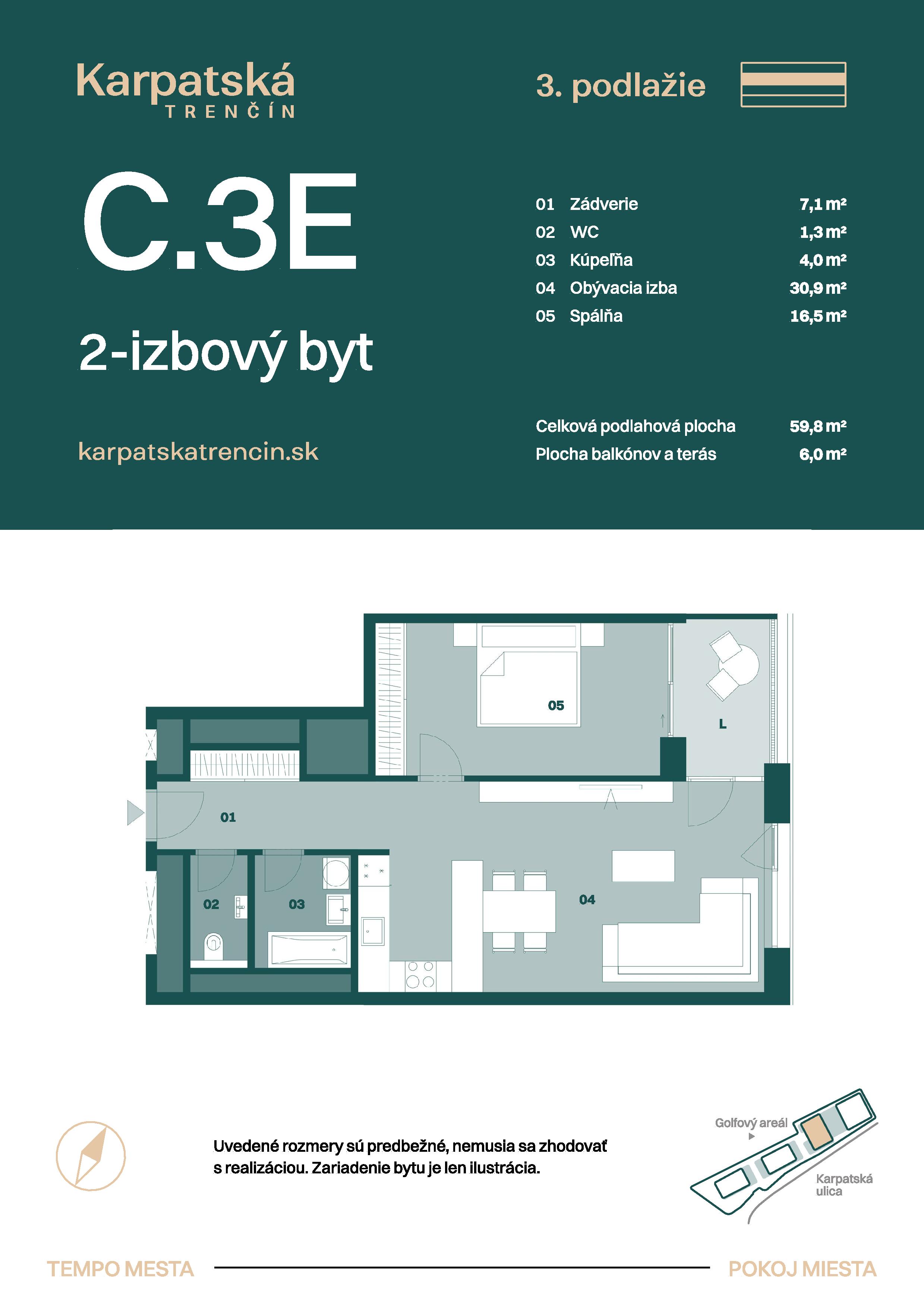 Karpatská Trenčín - C.3E - Pôdorys