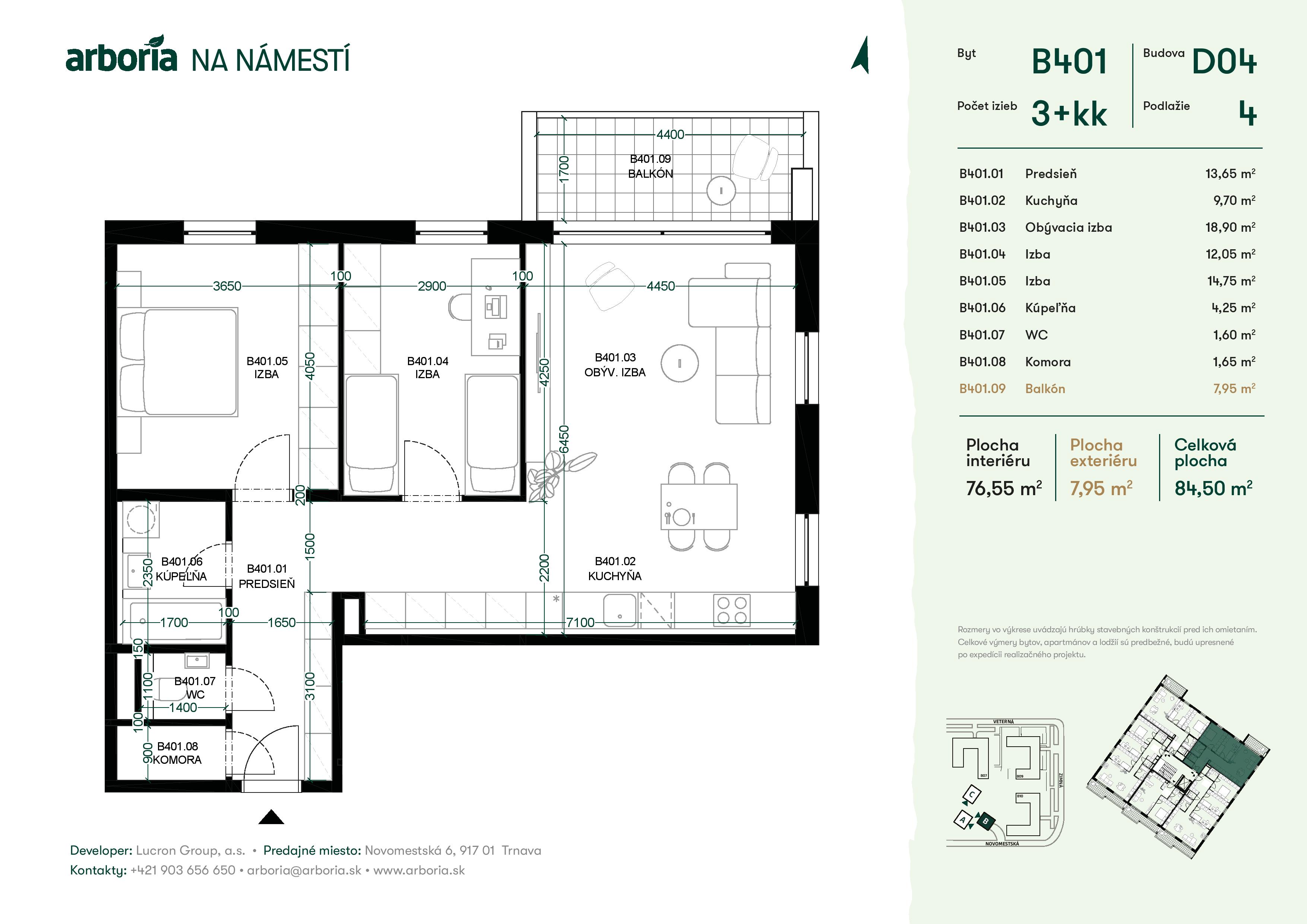 Arboria - B401 - Pôdorys