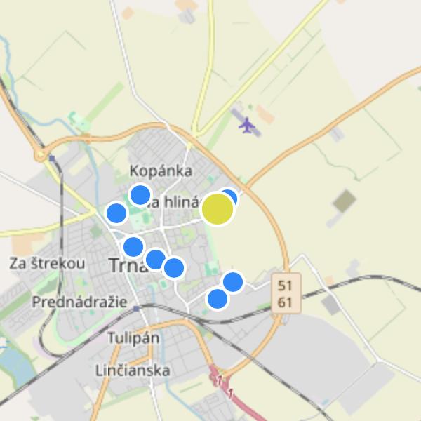 púpavy pri Aleji - map