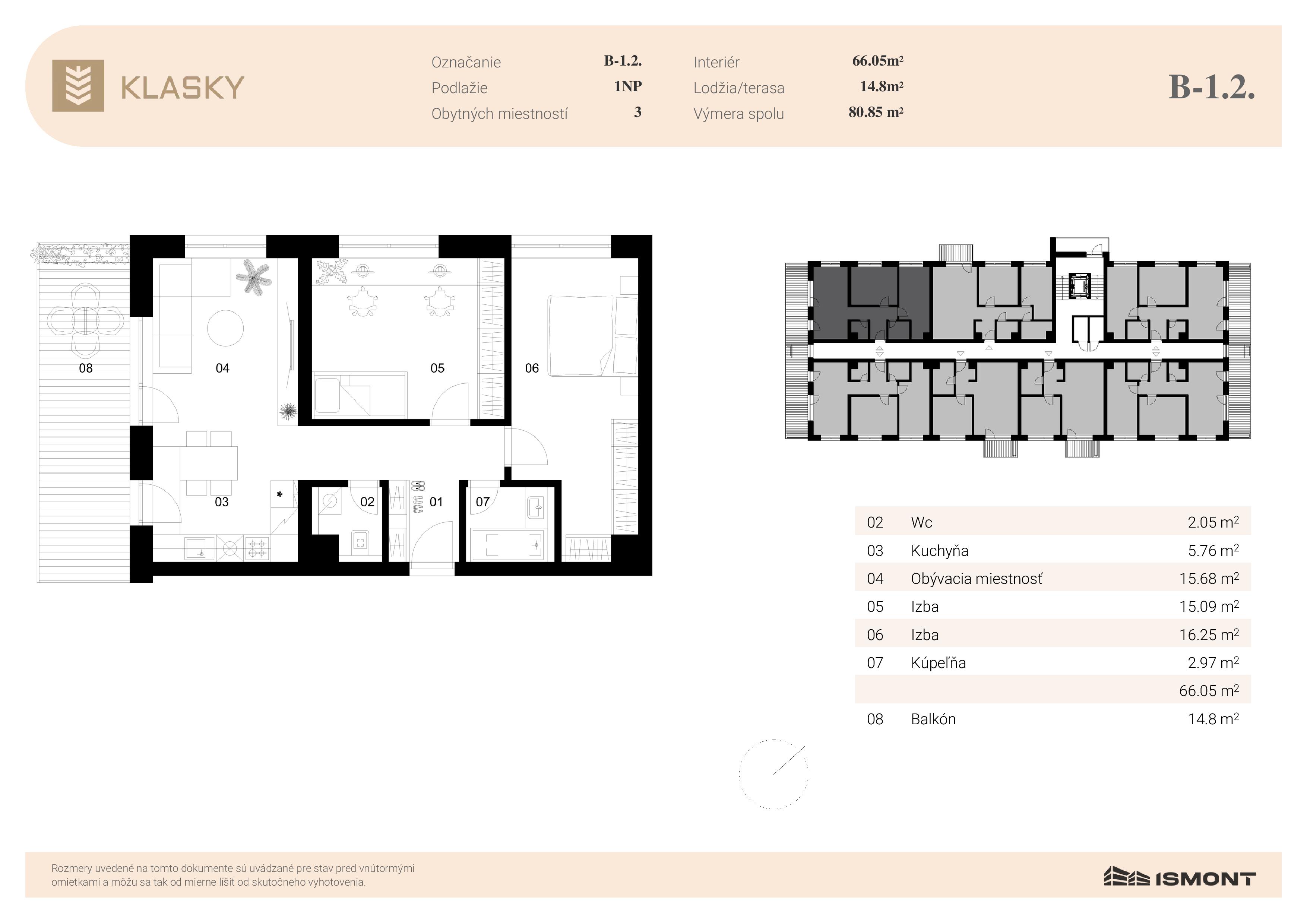 Klasky - B-1.2. - Pôdorys