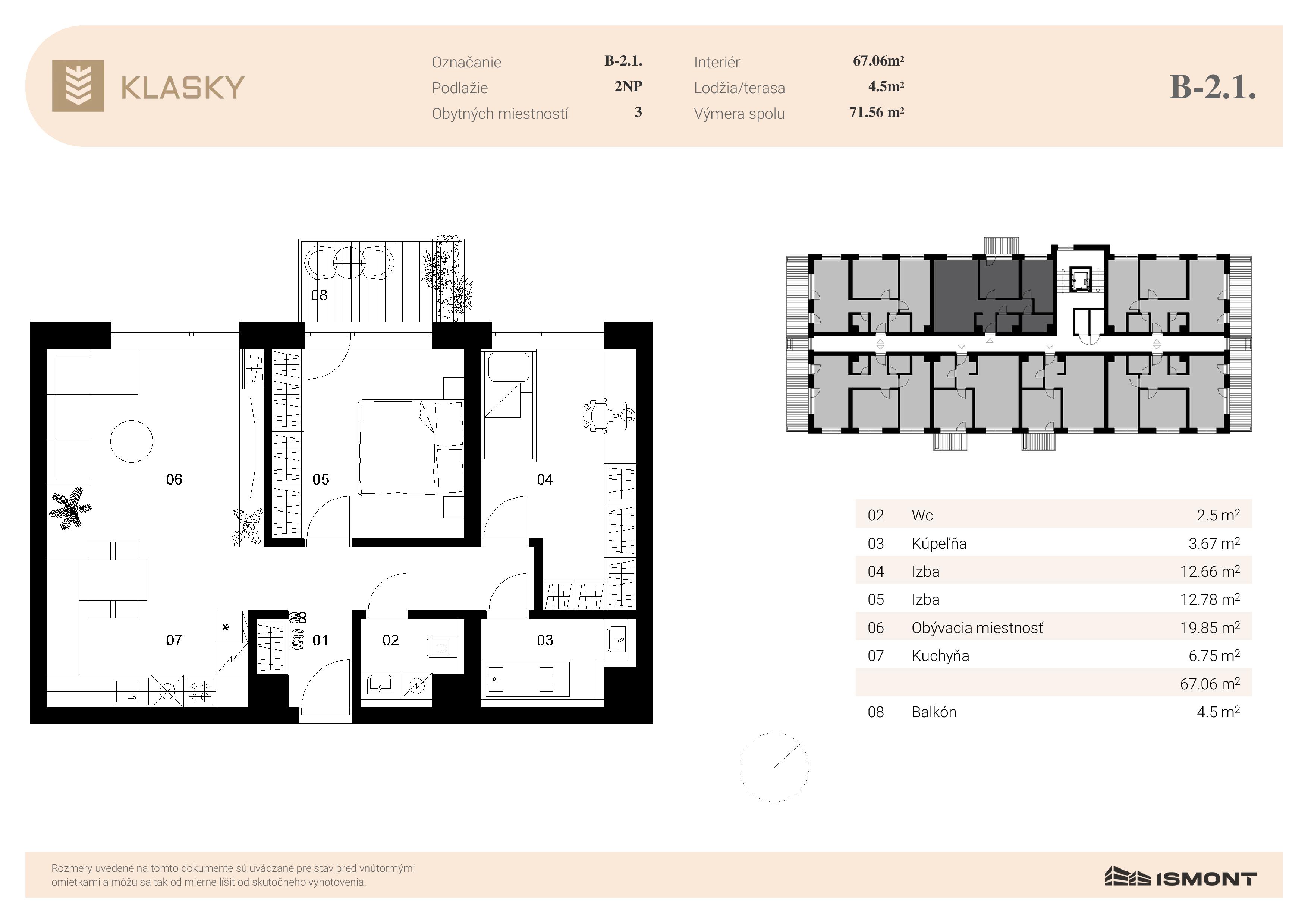 Klasky - B-2.1. - Pôdorys