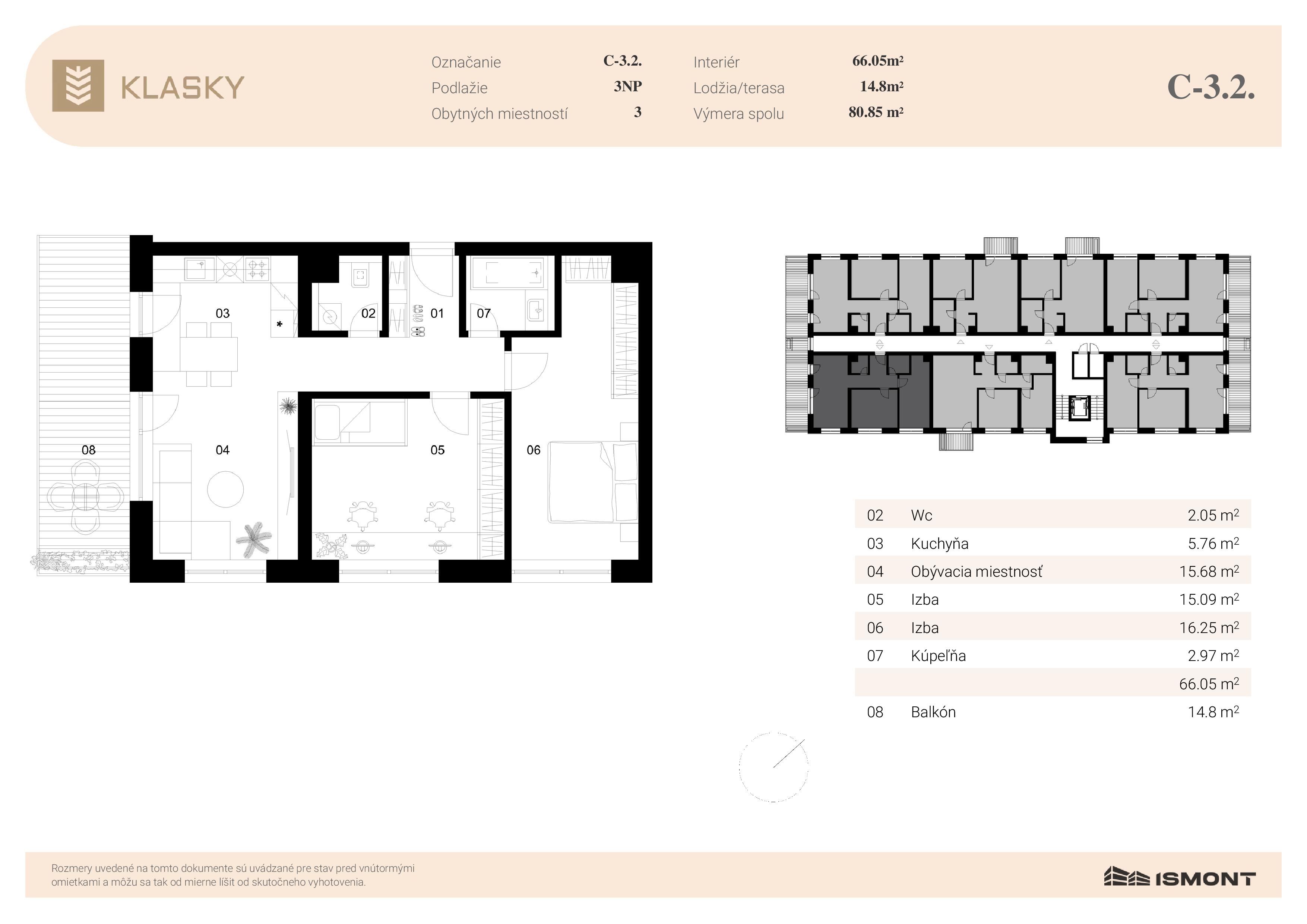 Klasky - C-3.2. - Pôdorys