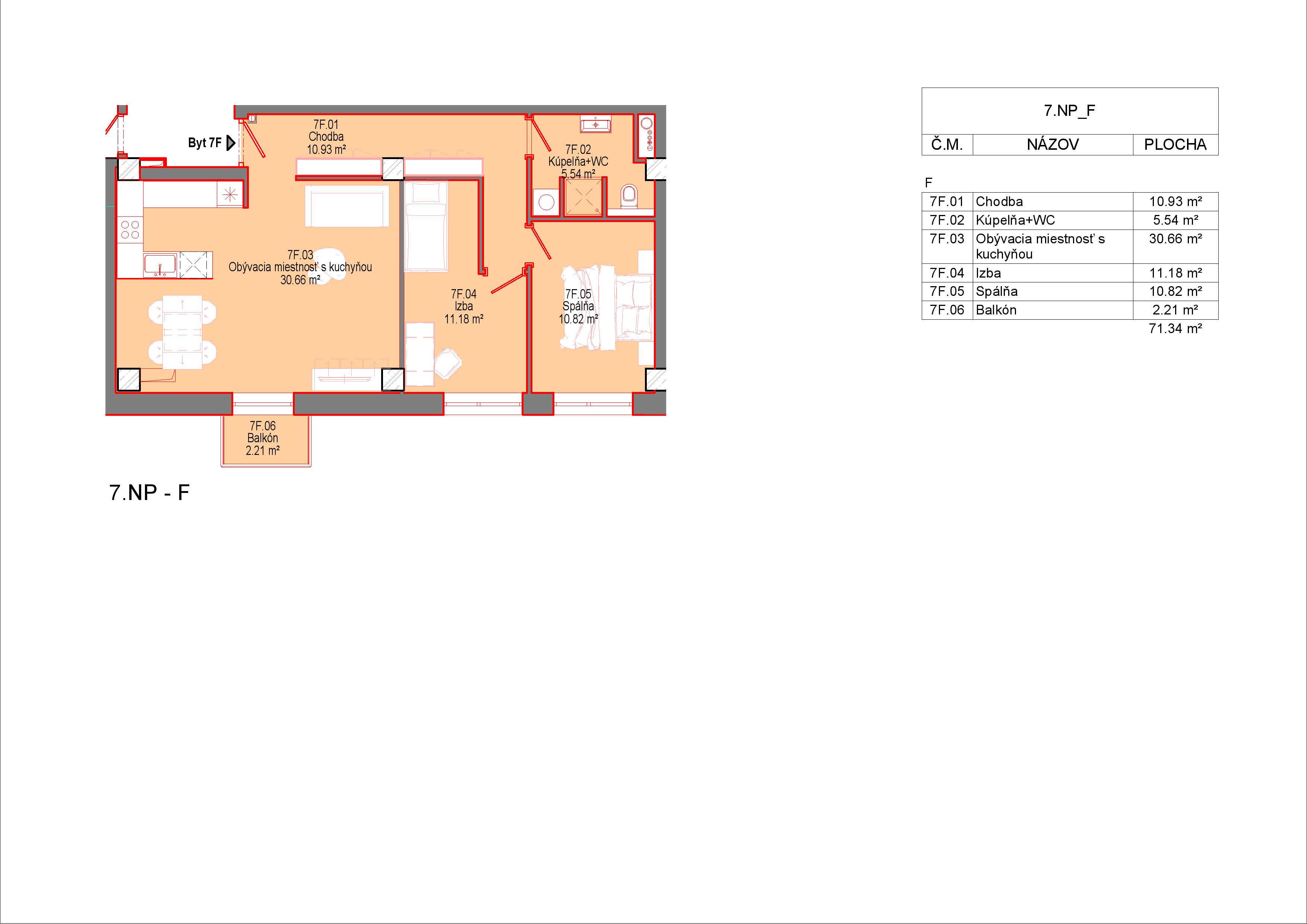 Trikota Vrbové - 7F - Pôdorys