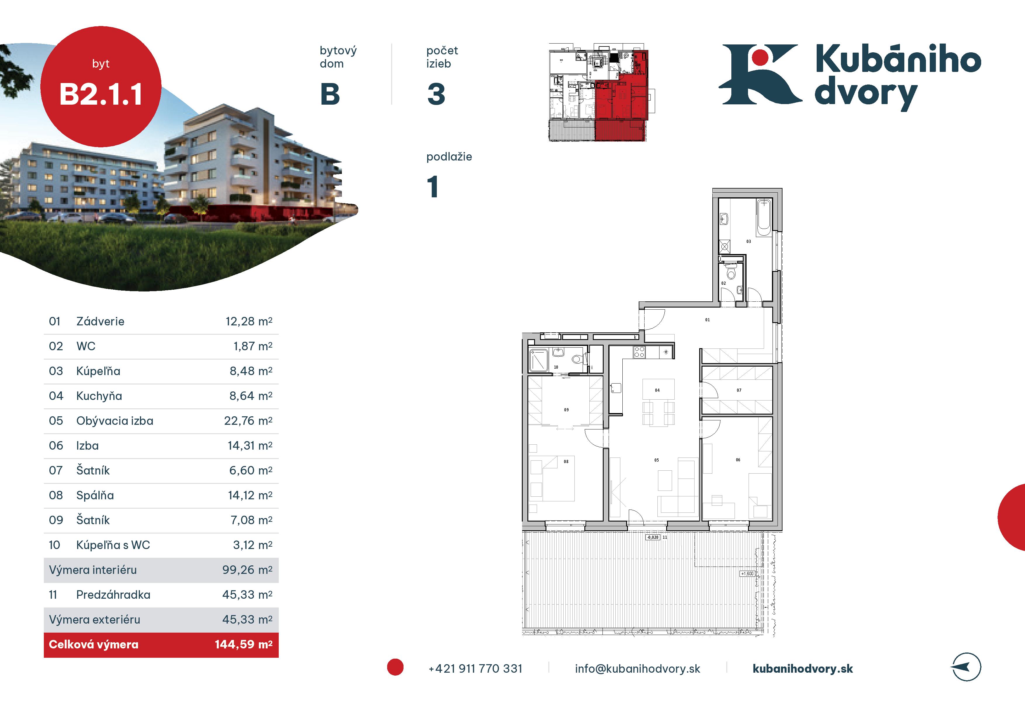 Kubániho dvory - B2.1.1 - Pôdorys